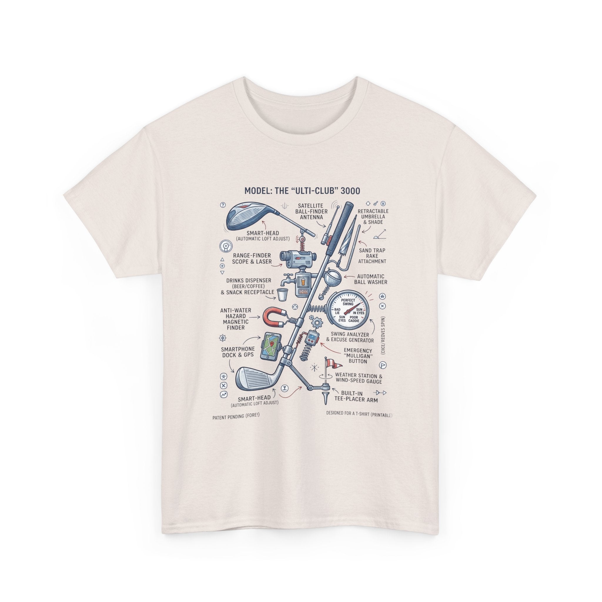 T-Shirt — Golf Club Diagram Vintage Schematic Tee