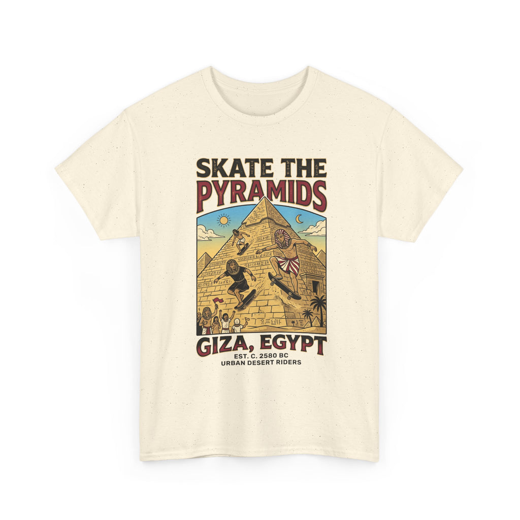 Skate The Pyramids Tee — Giza Egypt Skateboarding Graphic T-Shirt
