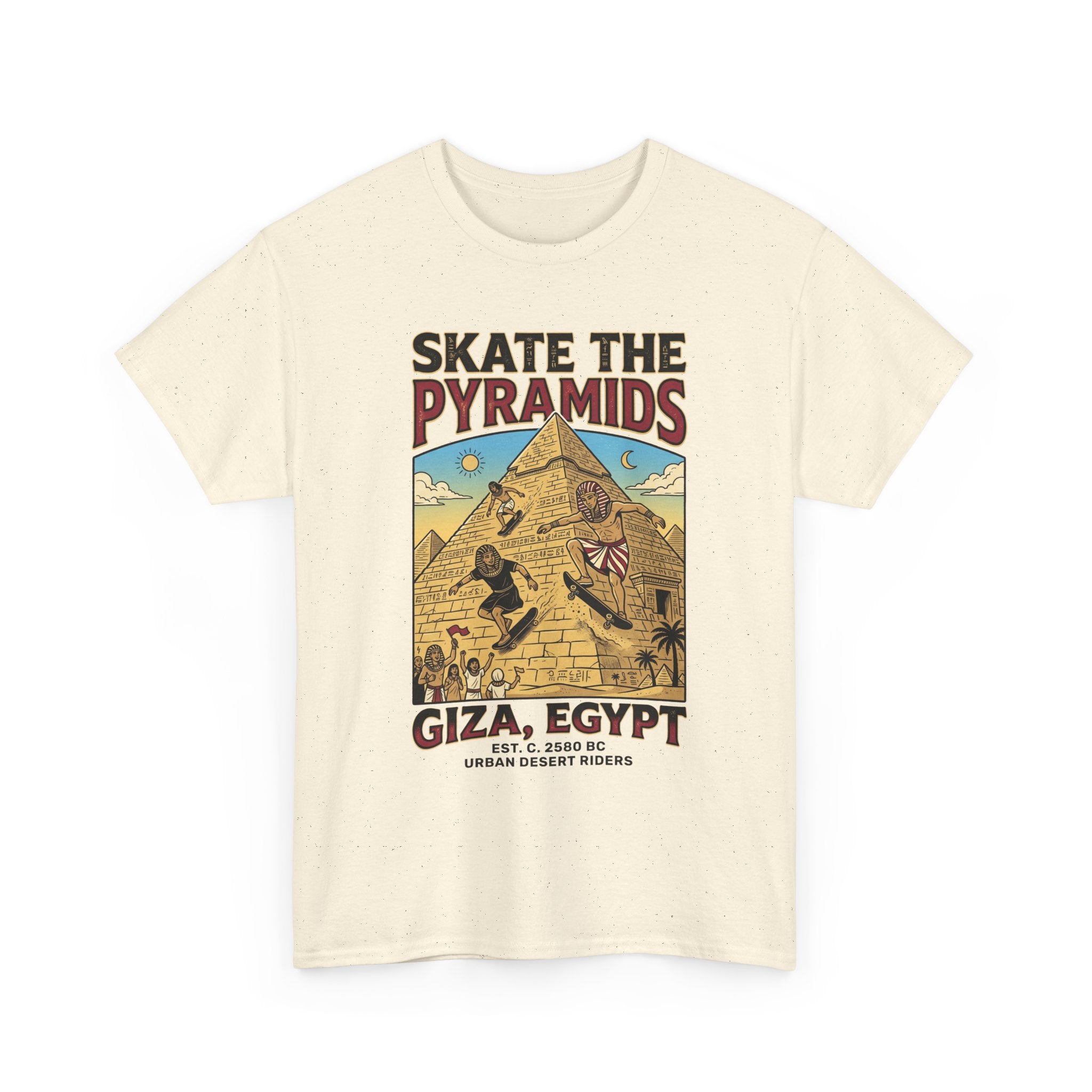 Skate The Pyramids Tee — Giza Egypt Skateboarding Graphic T-Shirt
