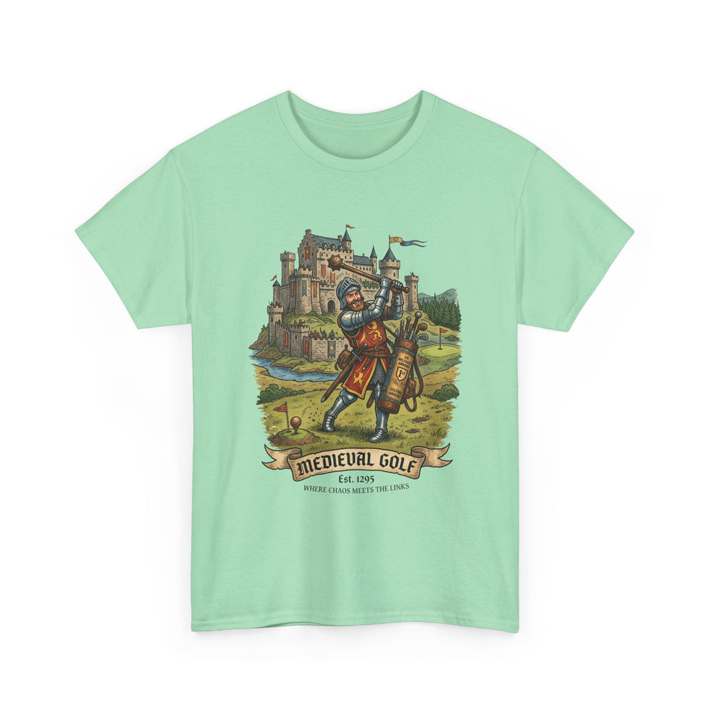 Medieval Golf T-Shirt – Vintage Knight Golfing Castle Graphic Tee