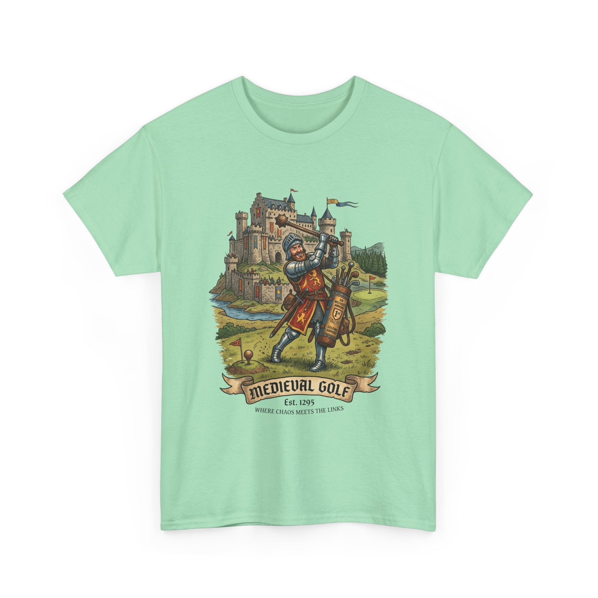 Medieval Golf T-Shirt – Vintage Knight Golfing Castle Graphic Tee