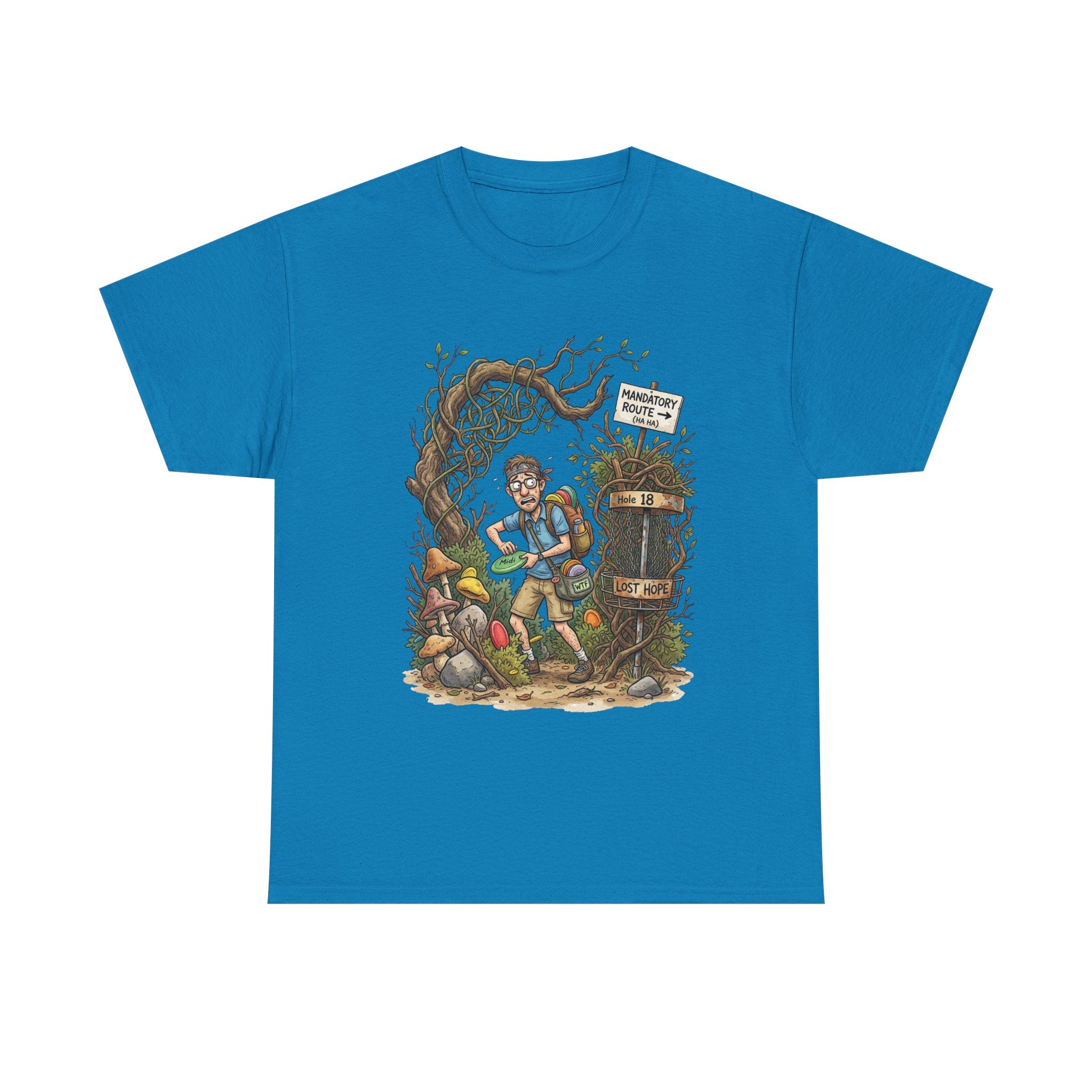 Disc Golf Graphic Tee — "Lost But Loving It" Outdoor Adventure T-Shirt