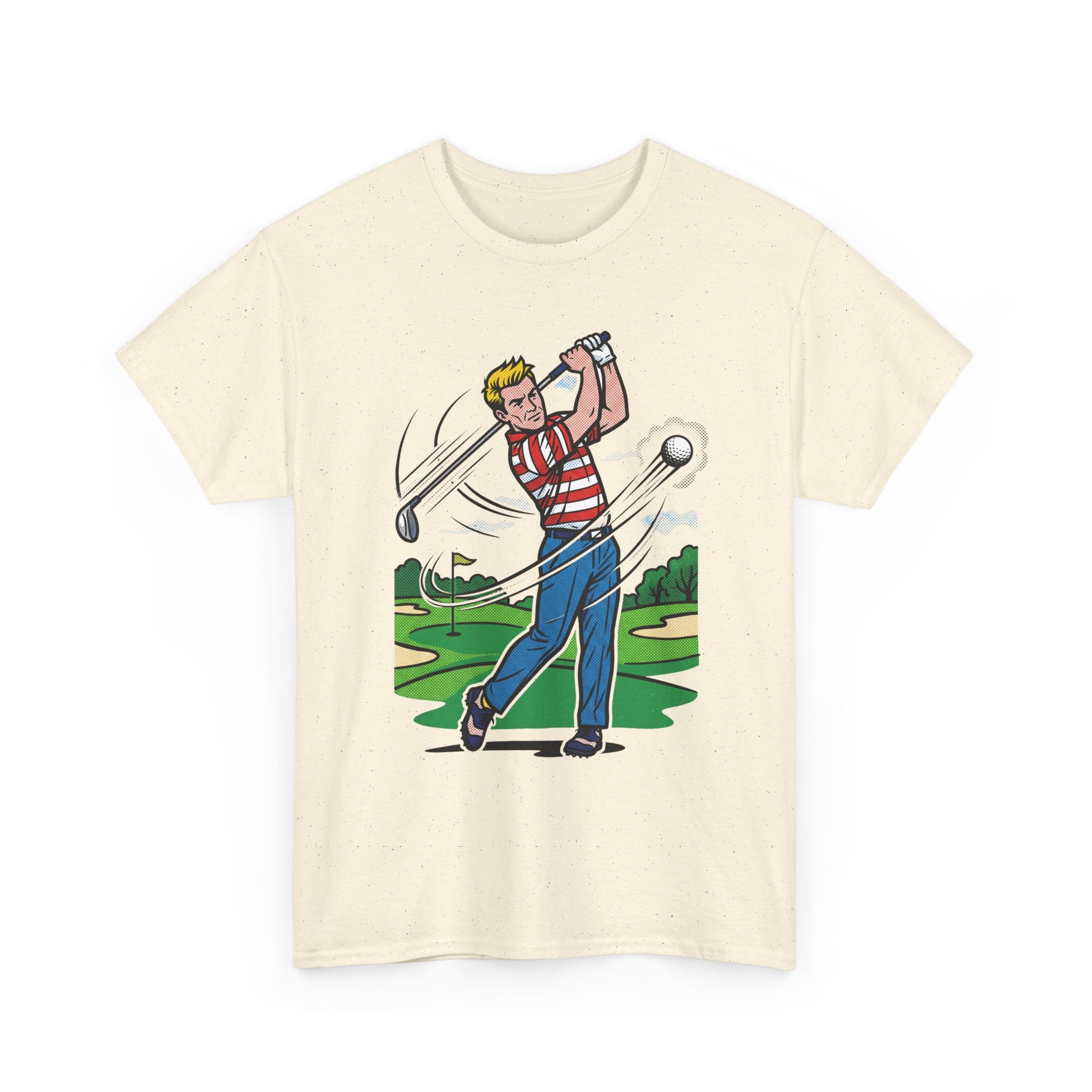 Golf Swing Graphic T-Shirt — Vintage Golfer Illustration Tee