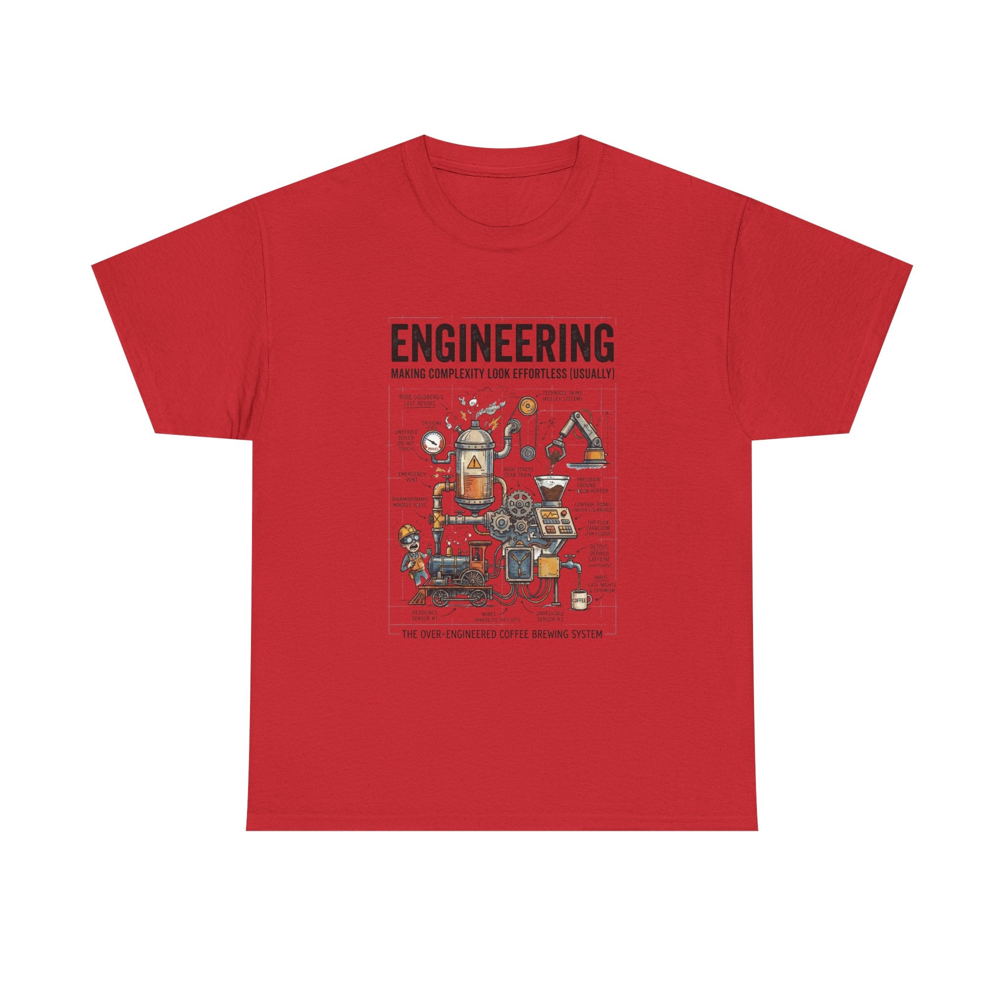 Engineering Diagram T‑Shirt — Funny STEM Illustration Tee for Engineers & Students