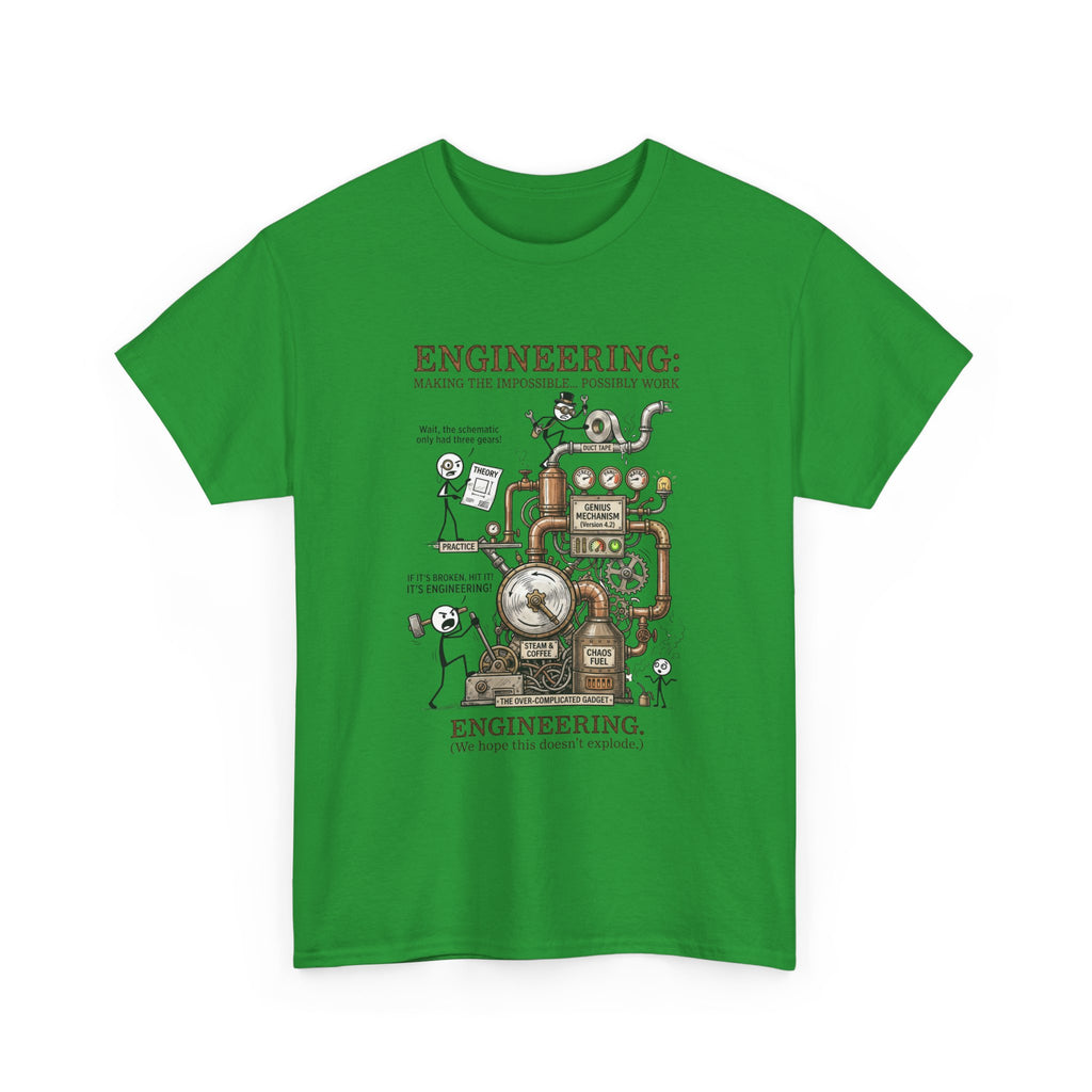 Engineering T‑Shirt – Coffee Diagram Tee (Funny "Engineering: Making the Impossible Work")