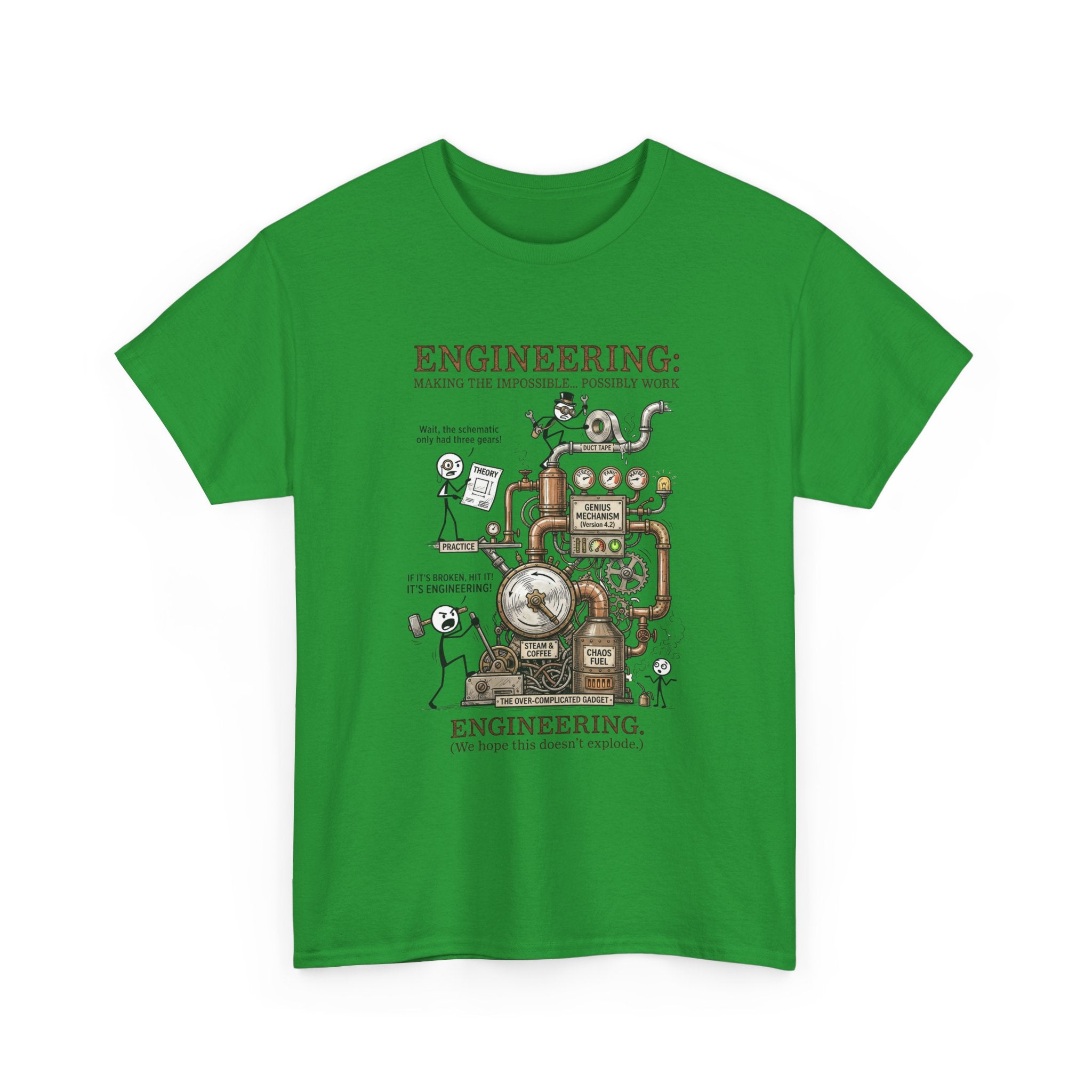 Engineering T‑Shirt – Coffee Diagram Tee (Funny "Engineering: Making the Impossible Work")