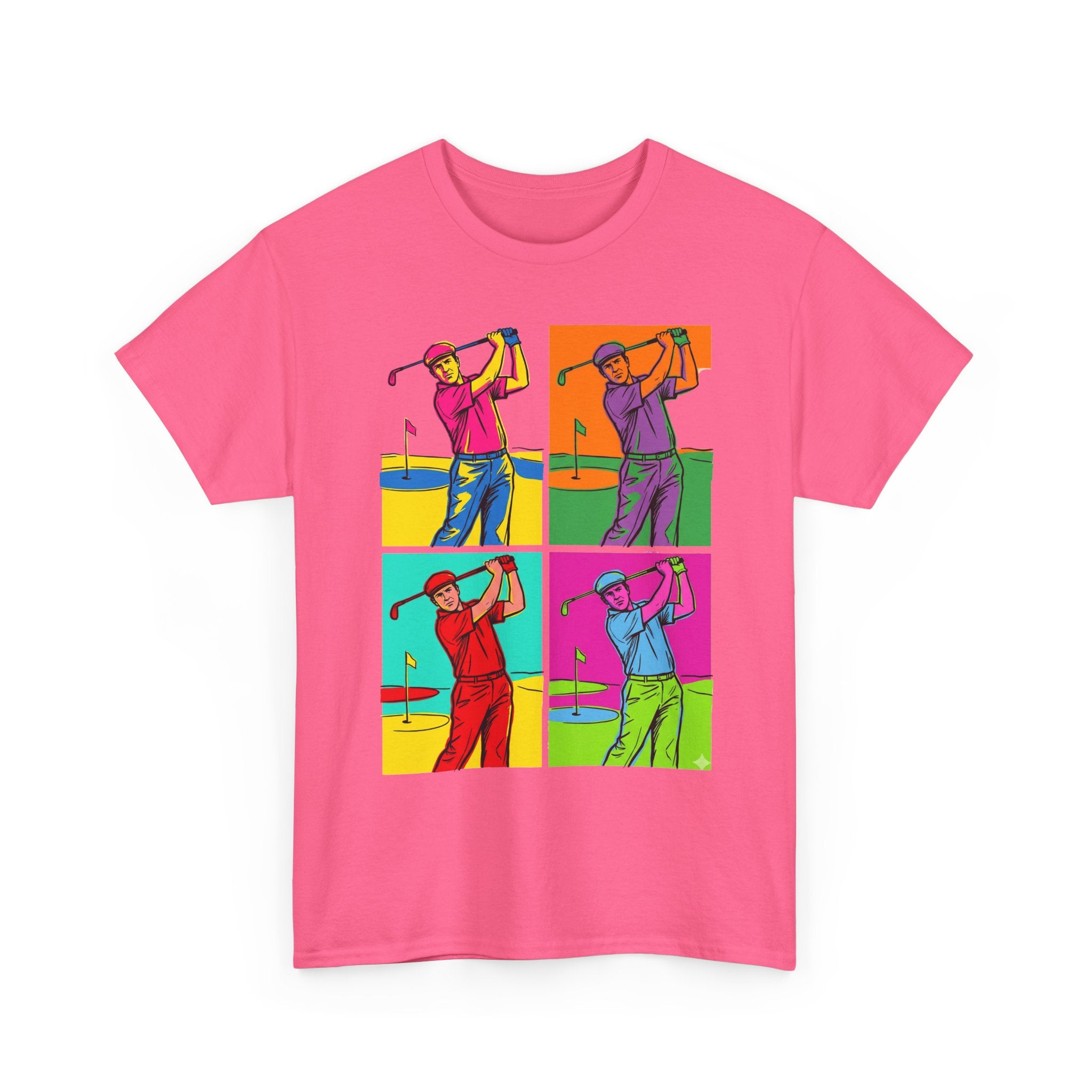 Golf Pop Art T-Shirt — Colorful Golfer Swing Graphic Tee