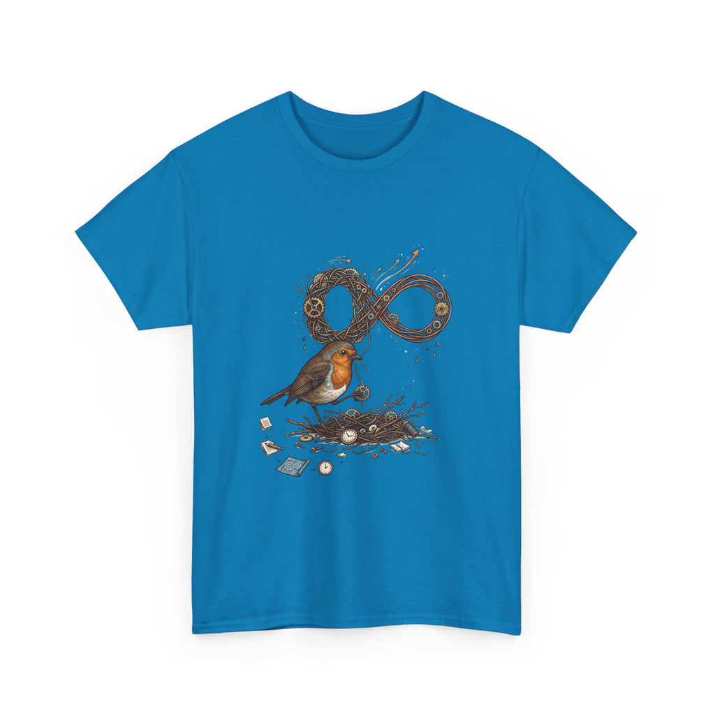 Robin & Infinity Symbol Tee — Nature-Inspired Bird Nest Graphic Shirt idk