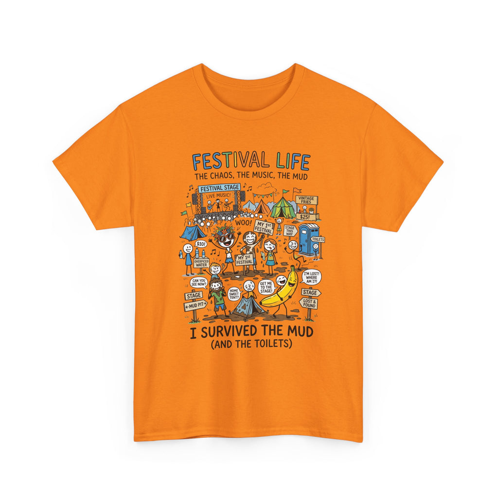 Festival Life T-Shirt — "I Survived the Mud (and the Toilets)" Graphic Tee