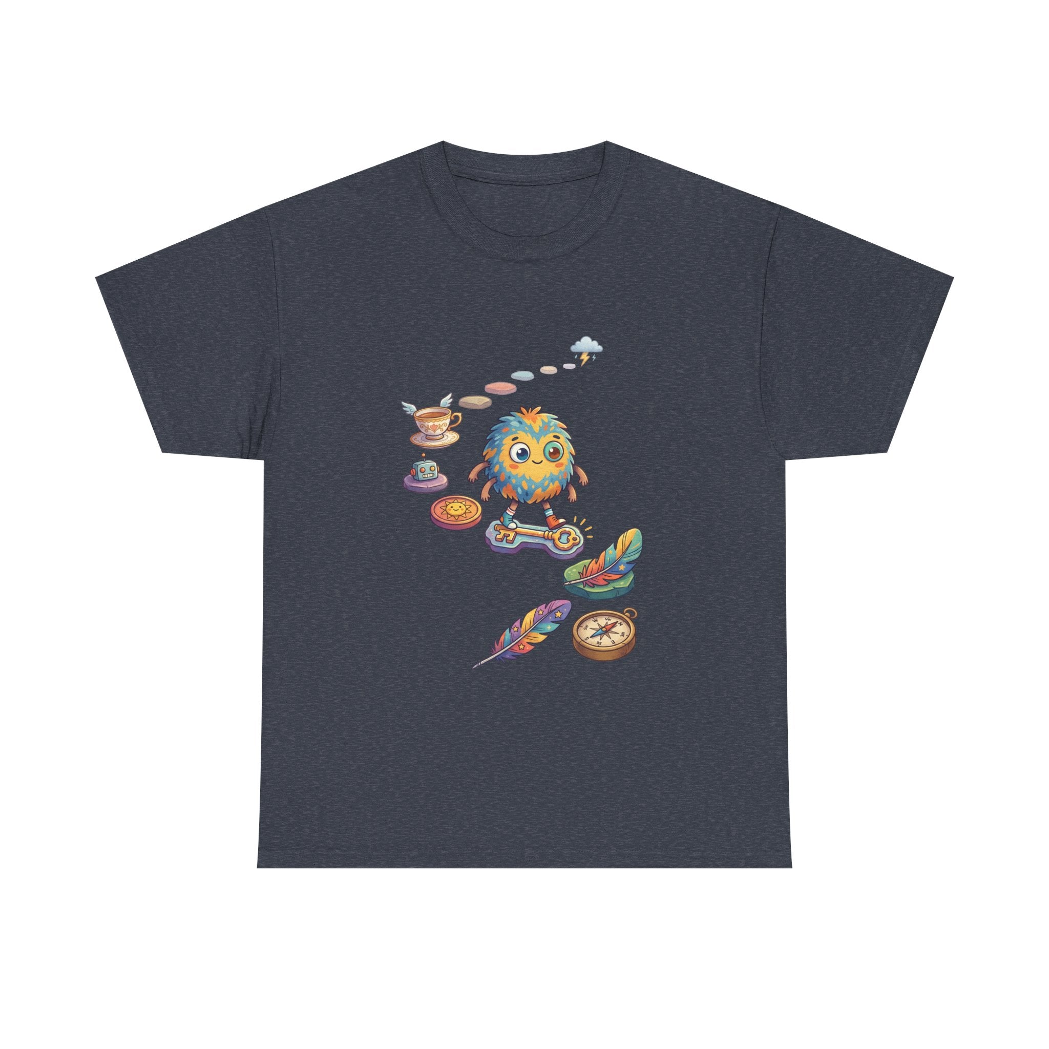 T-Shirt — Whimsical Cosmic Creature with Ritual Objects Graphic Tee