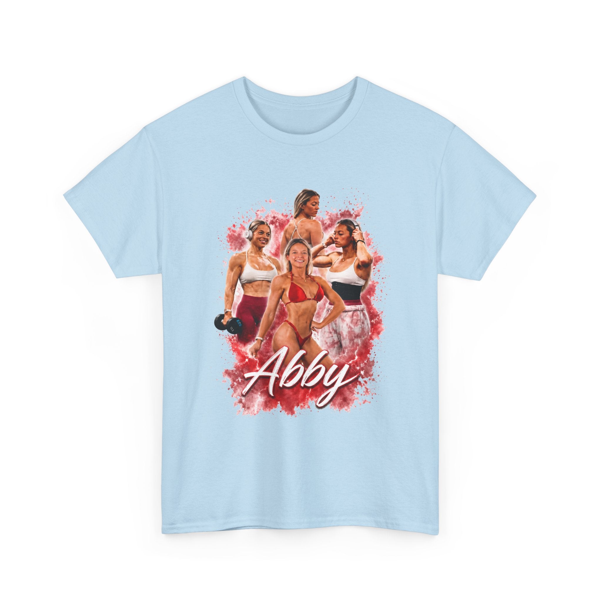 Abby Fitness Crew T-Shirt — Women's Workout Retro Photo Design