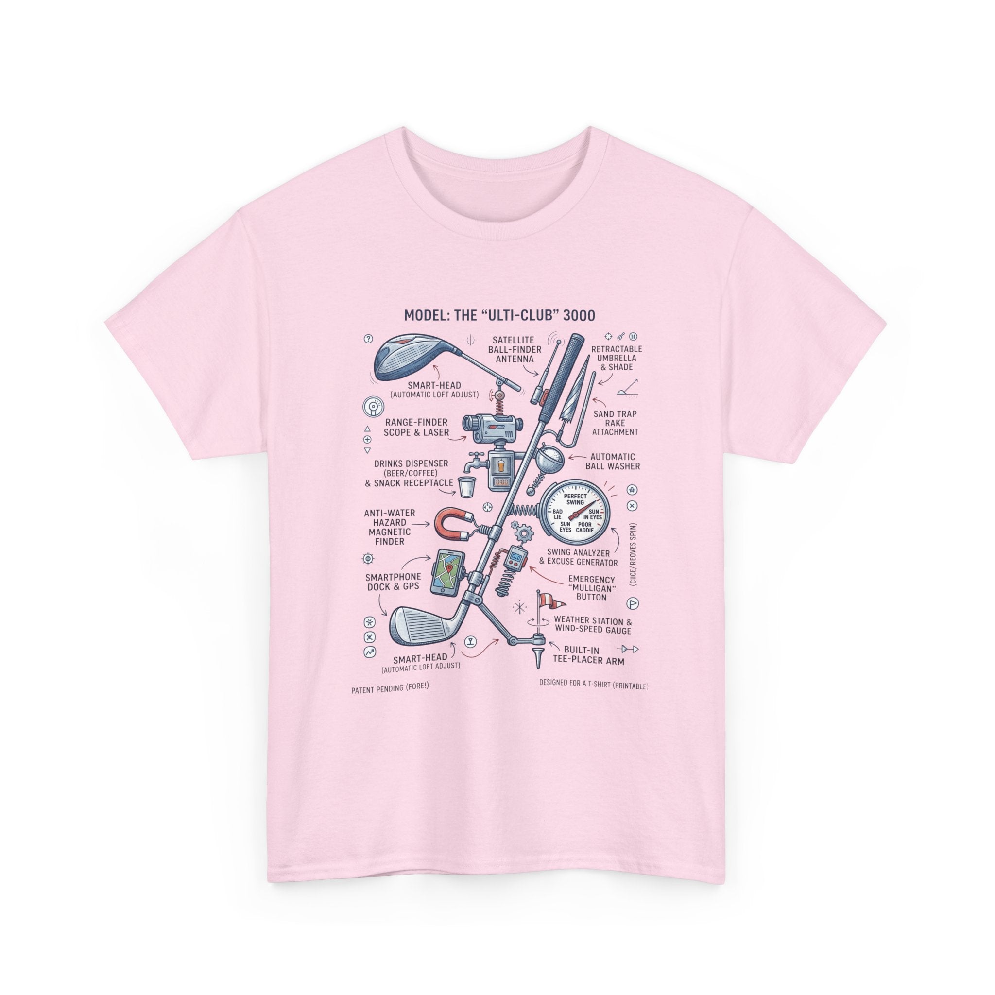 T-Shirt — Golf Club Diagram Vintage Schematic Tee
