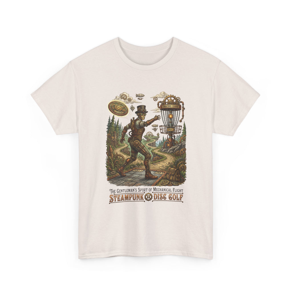 Steampunk Disc Golf T‑Shirt — Vintage Aeronautic Course Graphic Tee