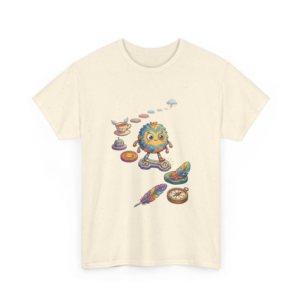 T-Shirt — Whimsical Cosmic Creature with Ritual Objects Graphic Tee