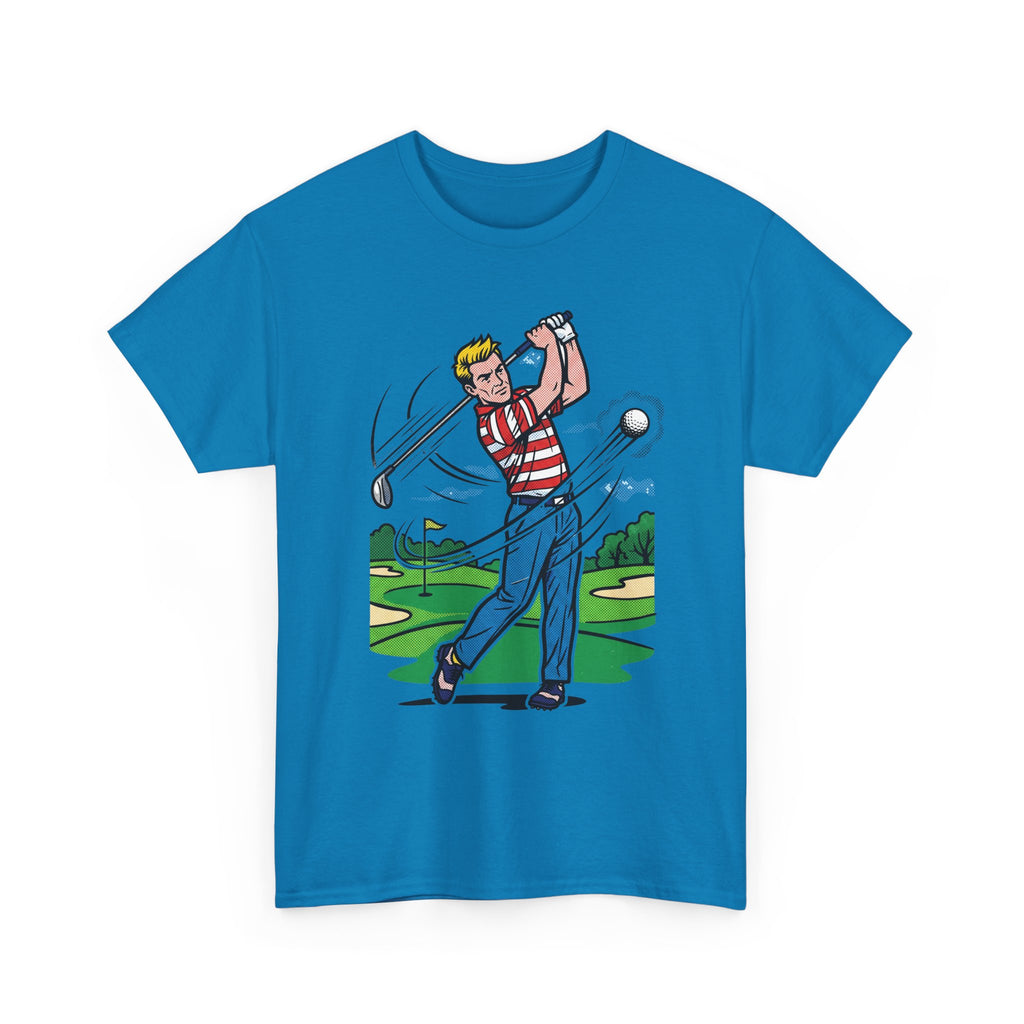 Golf Swing Graphic T-Shirt — Vintage Golfer Illustration Tee