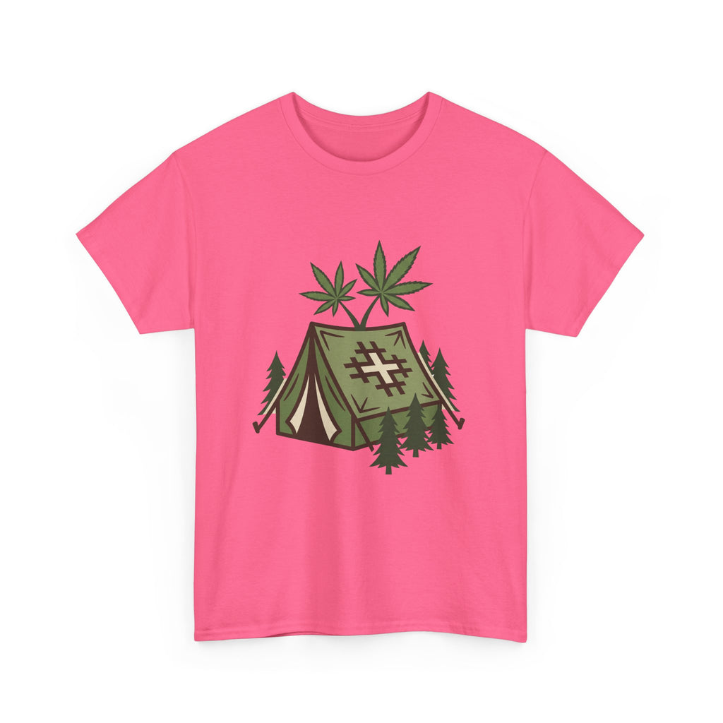 Camping Tent Cannabis T-Shirt – Weed Outdoor Adventure Graphic Tee