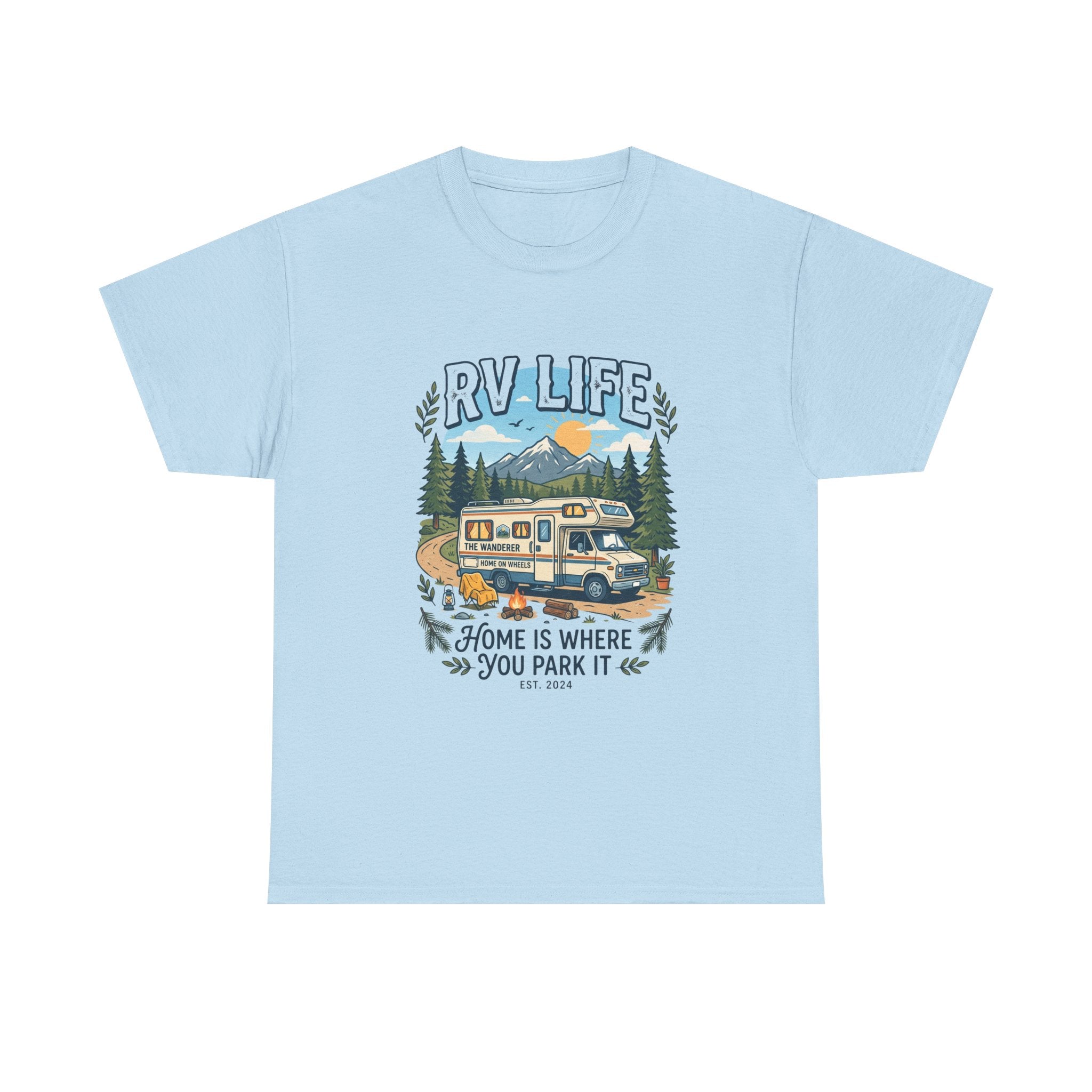RV Life T-Shirt – “Home Is Where You Park It” Camper Tee for RVing & Outdoor Lovers