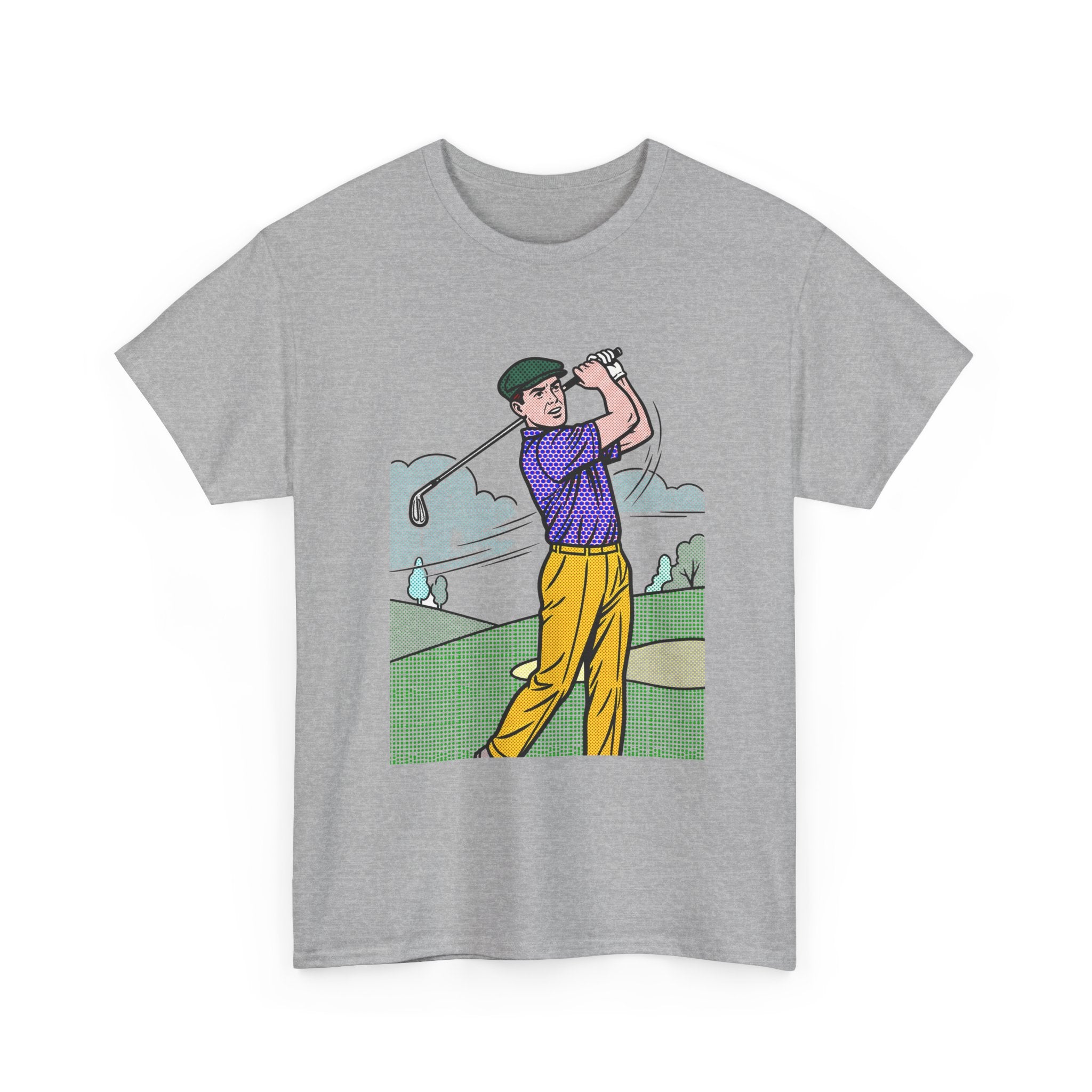 Golf Golfer Illustration T‑Shirt — Vintage Swing Graphic Tee for Golf Lovers