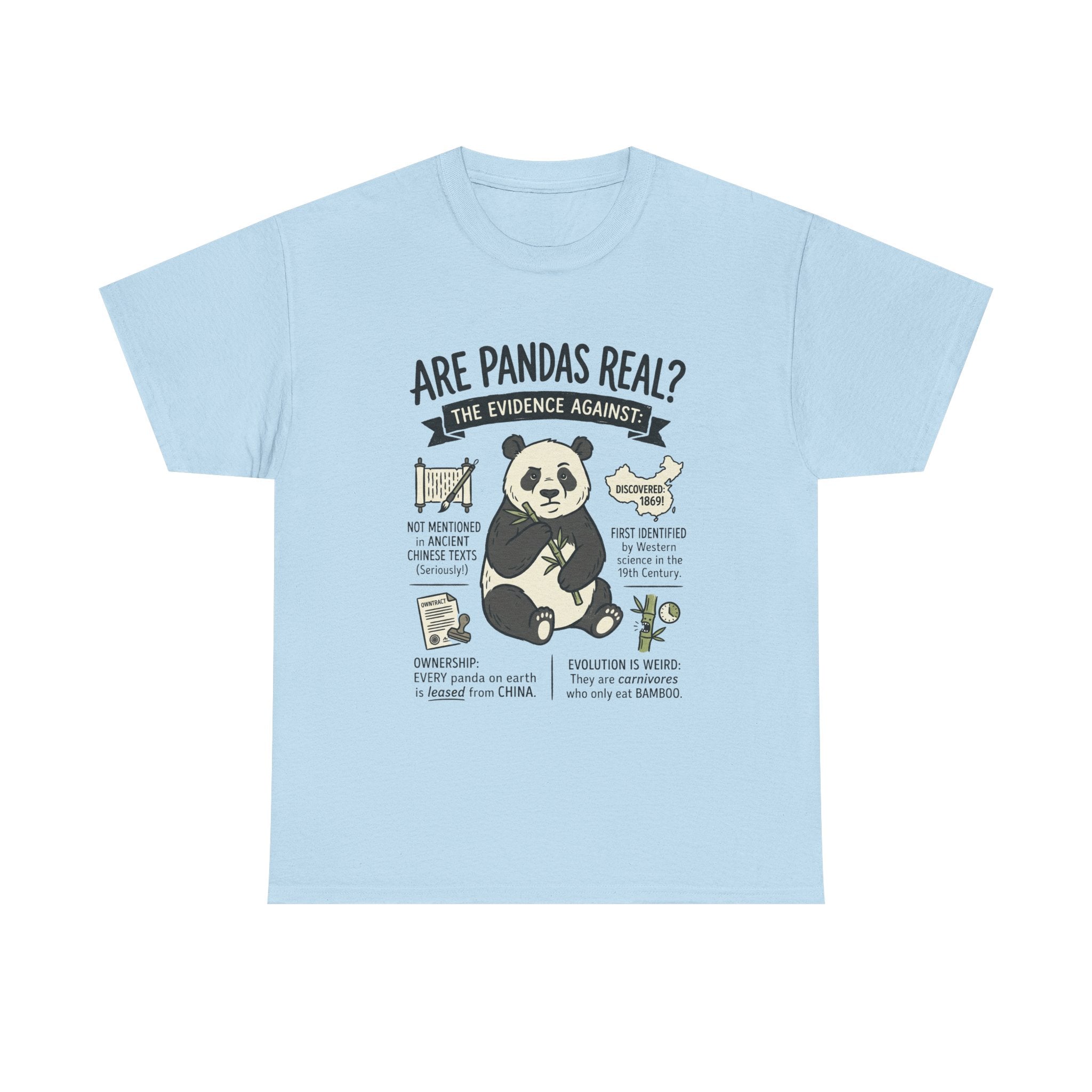 Are Pandas Real? Graphic Tee — Funny Panda Infographic T-Shirt
