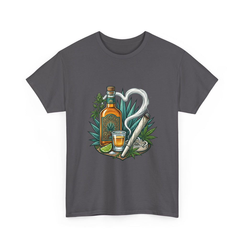Tequila Bottle & Joint T‑Shirt — Agave Lime Margarita Design