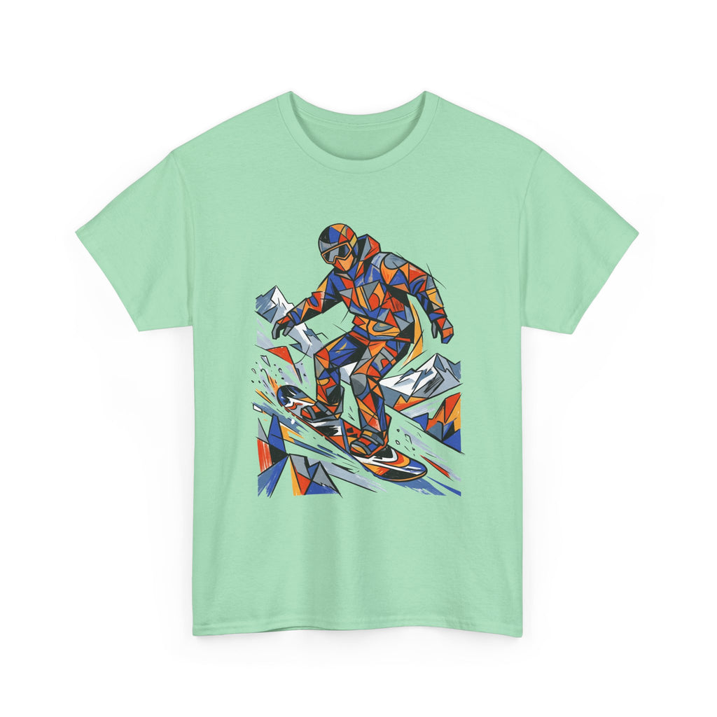 Snowboarder Geometric Art Tee