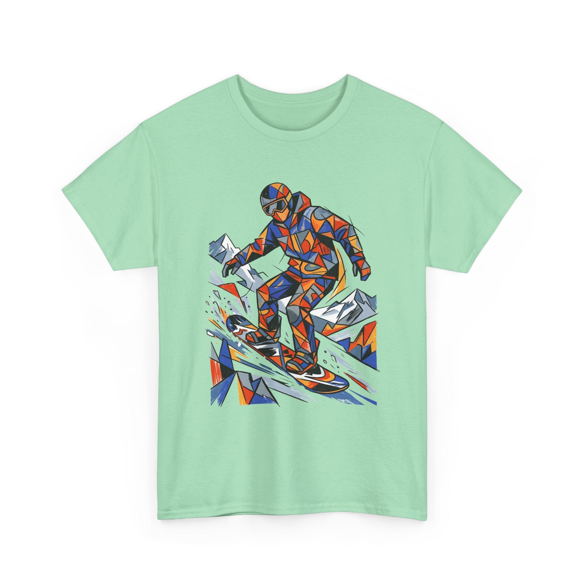 Snowboarder Geometric Art Tee
