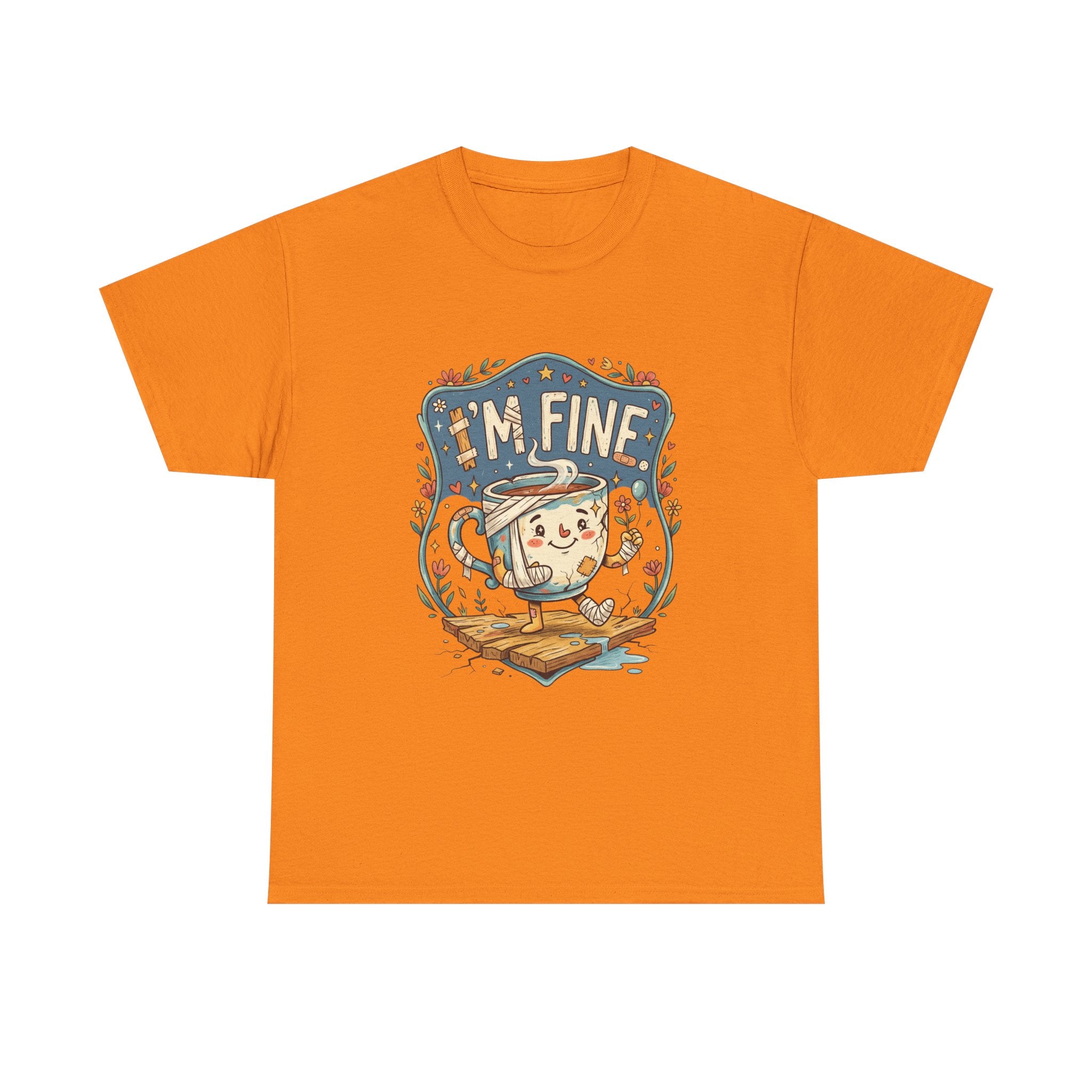 T-Shirt - 'I'm Fine' Cute Kettle Graphic Tee, Cozy Tea Lover Gift