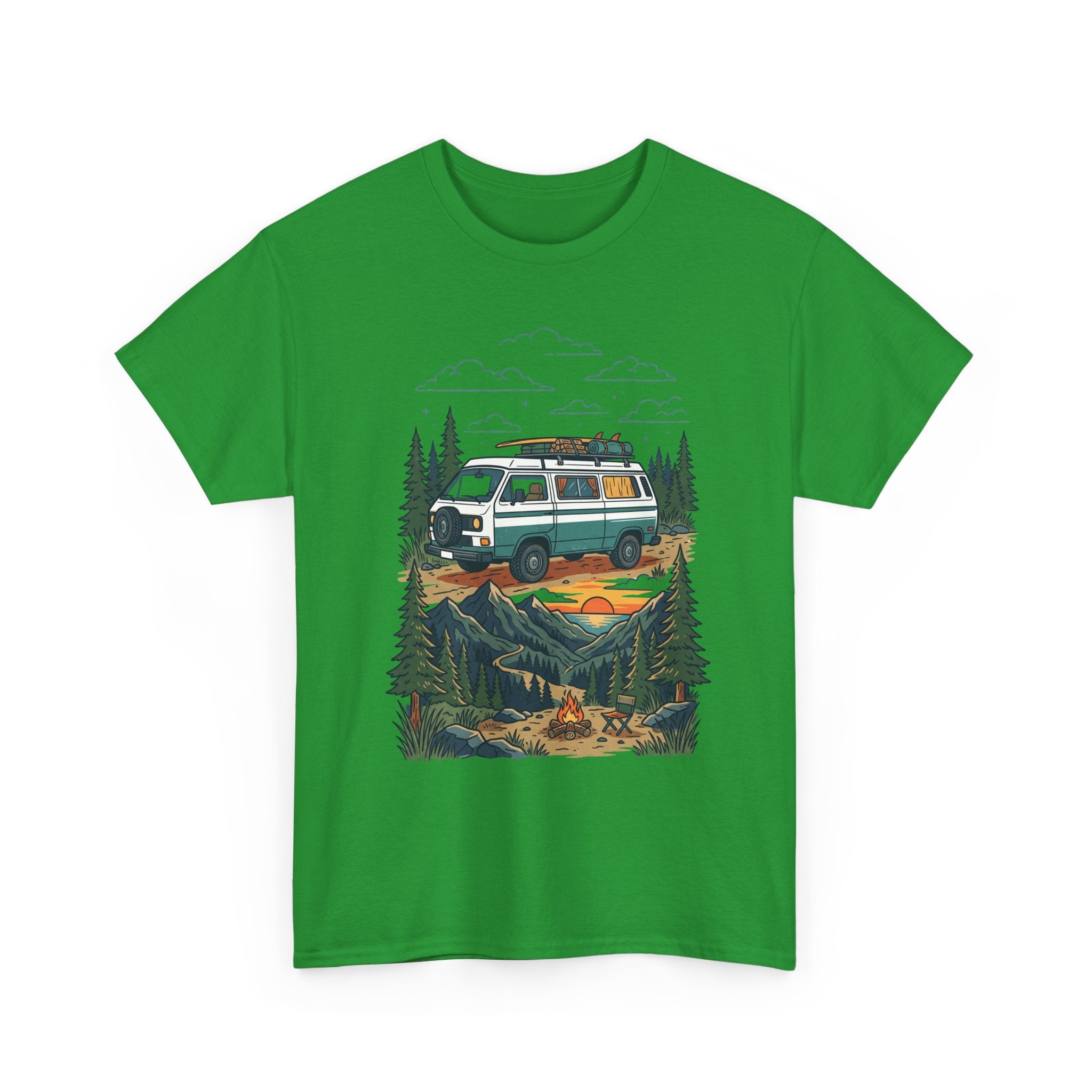Camper Van Adventure Tee — Retro Van Camping Graphic T-Shirt