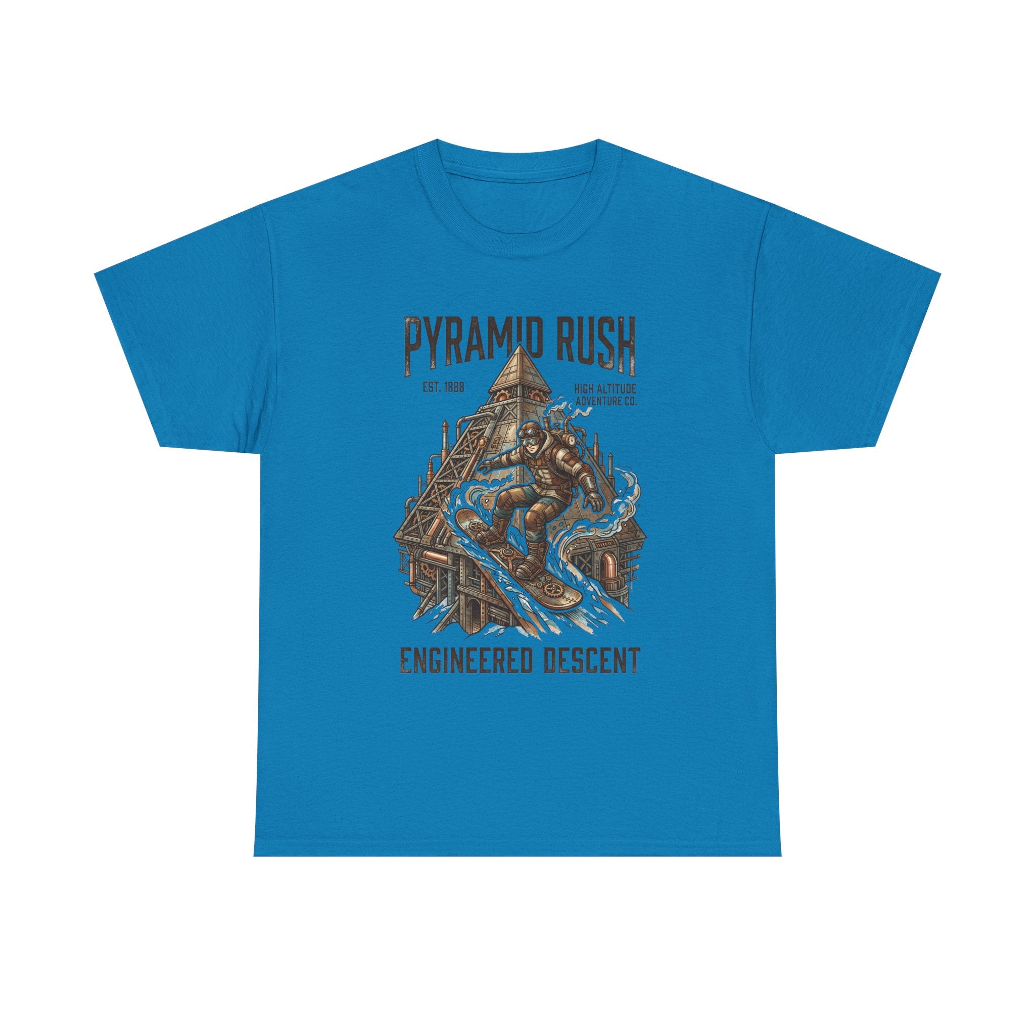 Steampunk Snowboard Pyramid Adventure T-Shirt — Fantasy Explorer Graphic Tee