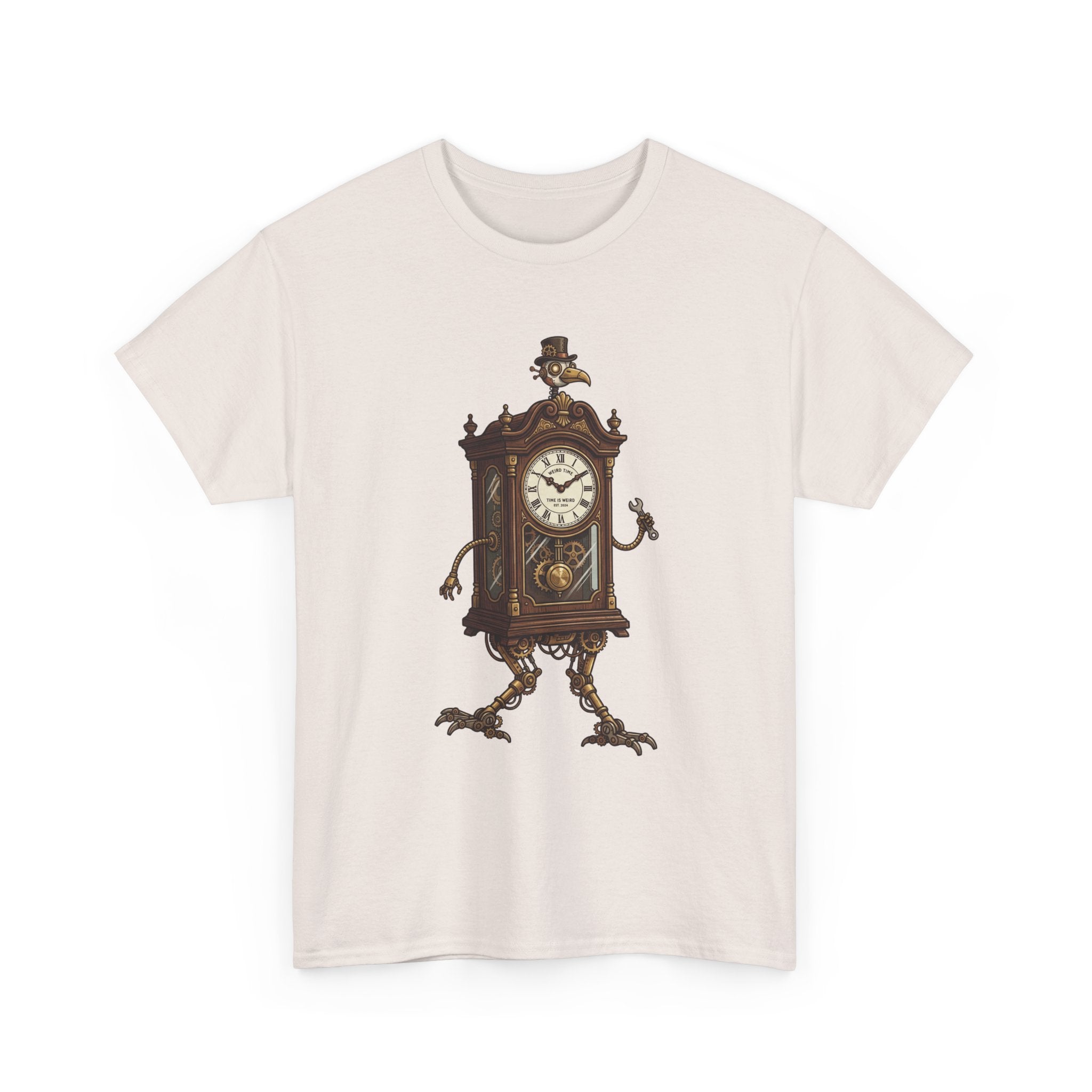 Clockwork Grandfather Tee — Vintage Walking Clock Graphic T-Shirt
