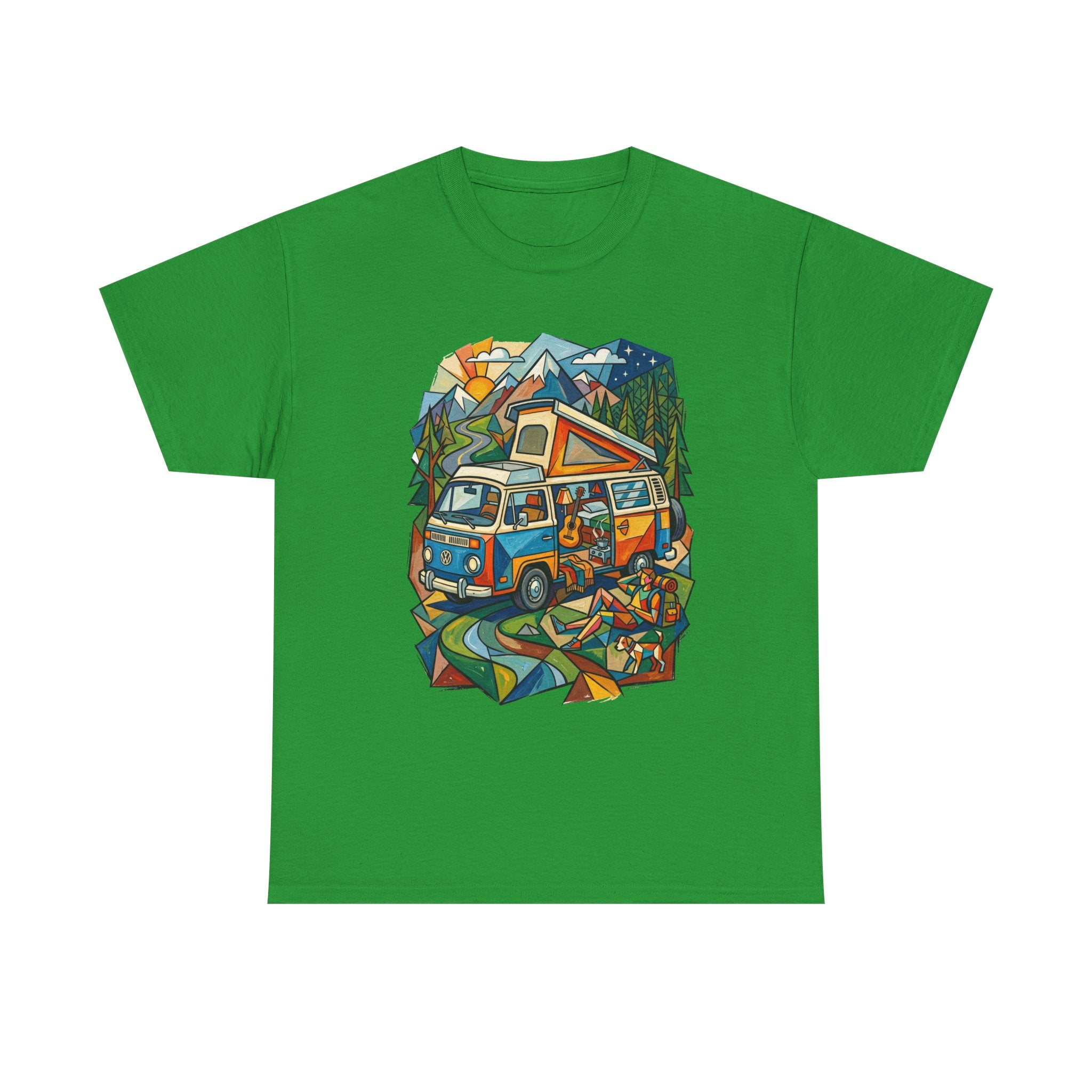 Van Life Camper Van T-Shirt – Retro Mountain Adventure Tee