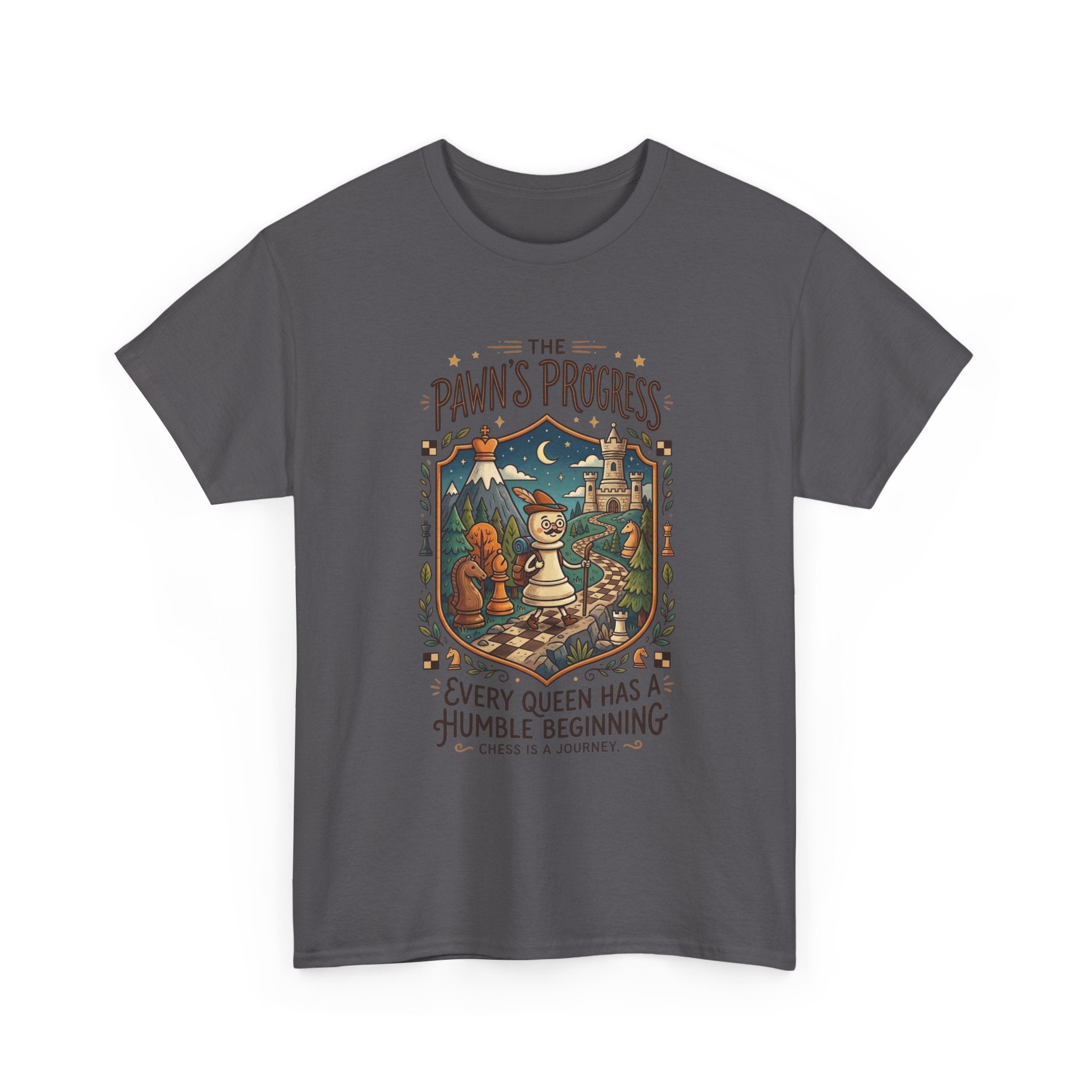 Chess 'The Pawn's Progress' T-Shirt — "Every Queen Has a Humble Beginning" Vintage Style Tee