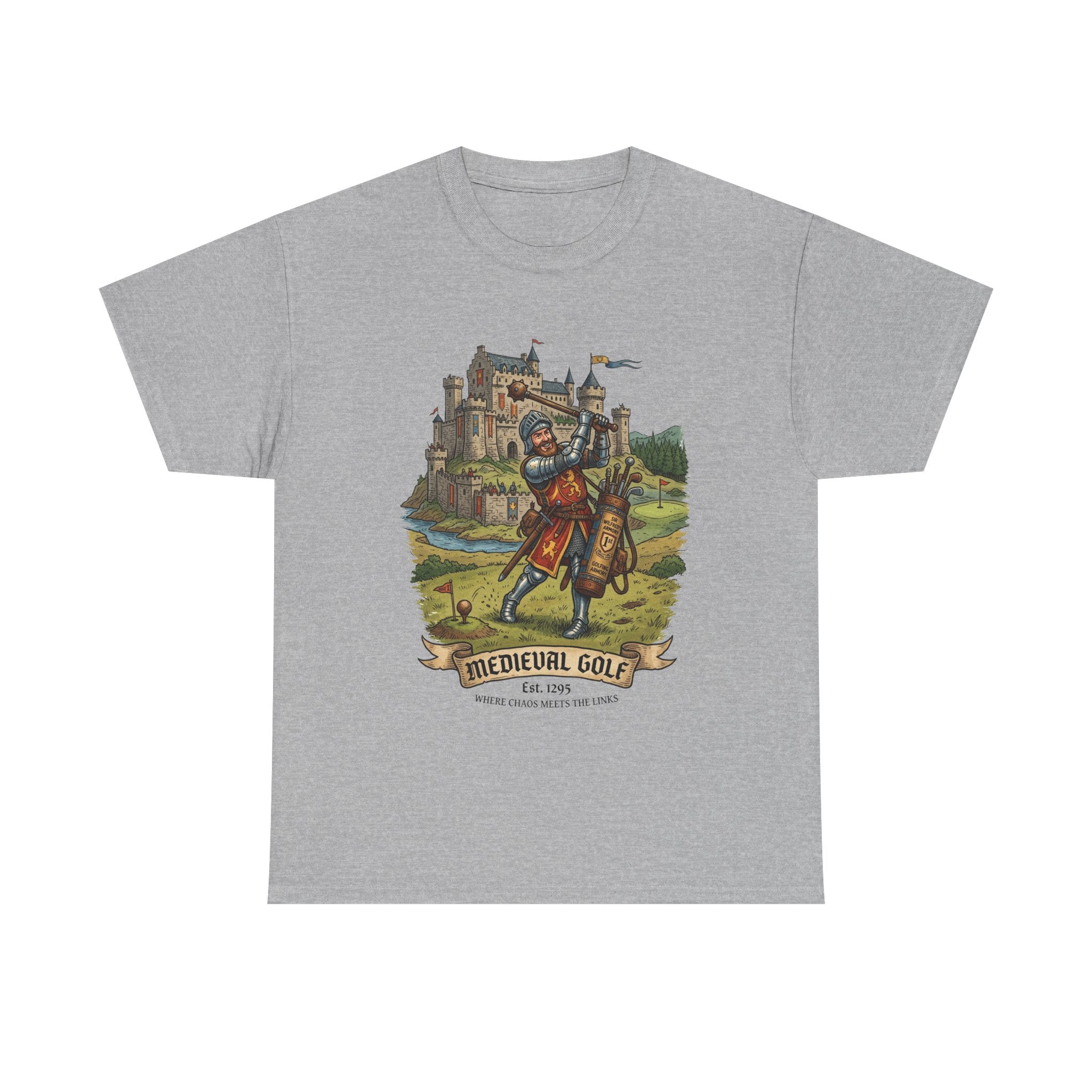 Medieval Golf T-Shirt – Vintage Knight Golfing Castle Graphic Tee