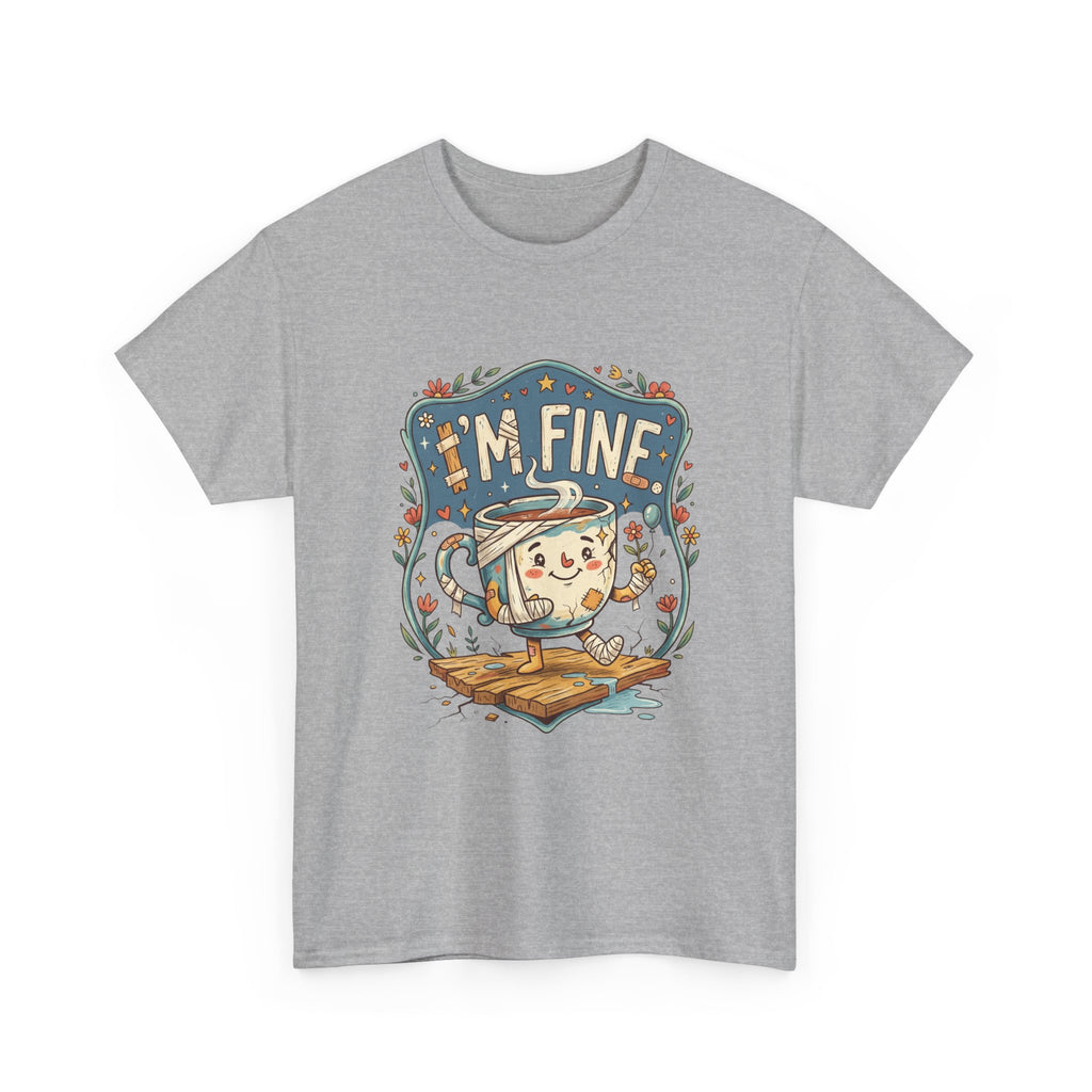 T-Shirt - 'I'm Fine' Cute Kettle Graphic Tee, Cozy Tea Lover Gift