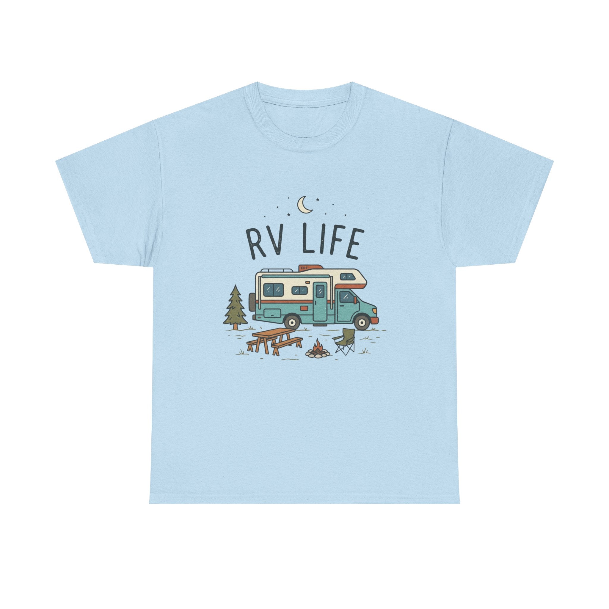 RV Life T‑Shirt — Retro Camper Tee for RV Travelers & Camping Enthusiasts
