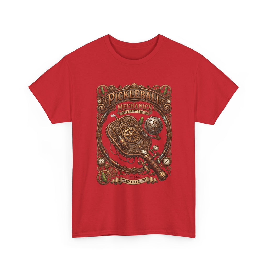 Pickleball Mechanics T-Shirt — Vintage Steampunk Paddle Design