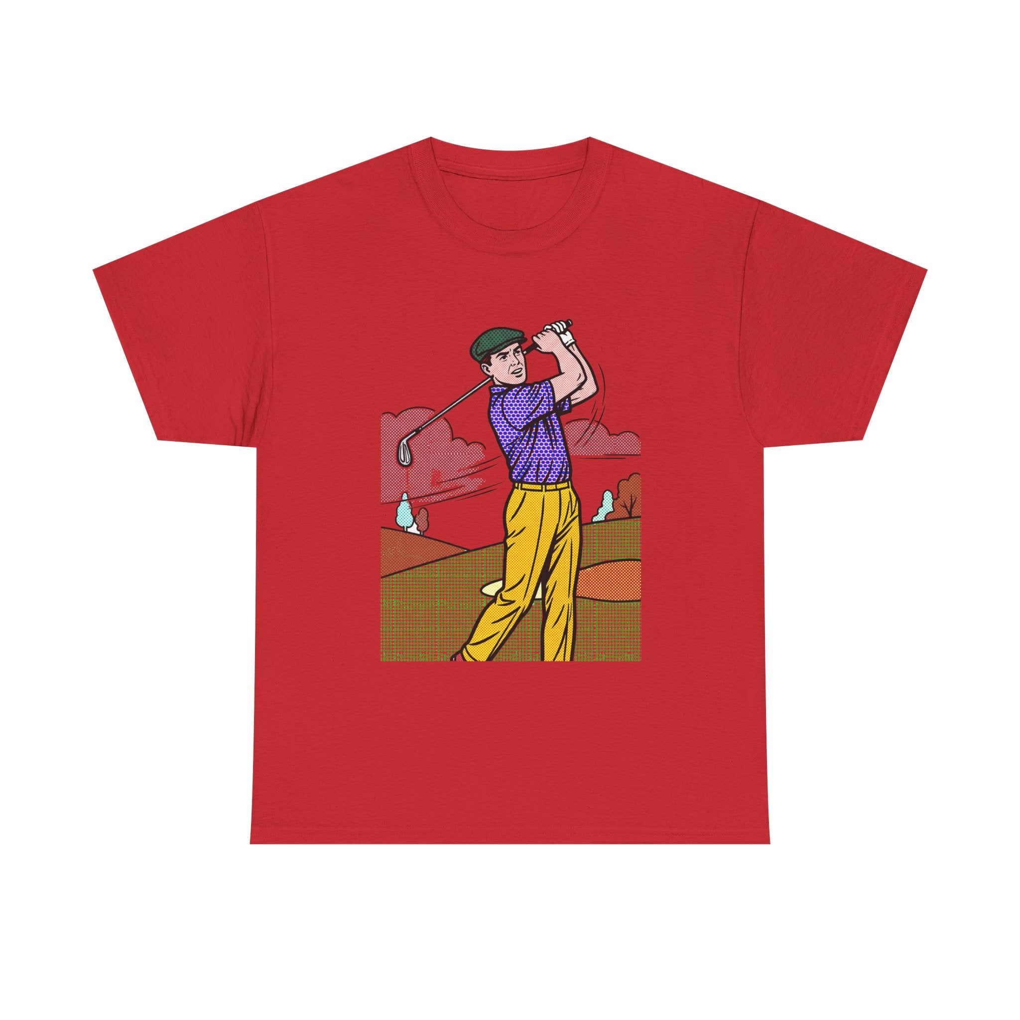 Golf Golfer Illustration T‑Shirt — Vintage Swing Graphic Tee for Golf Lovers