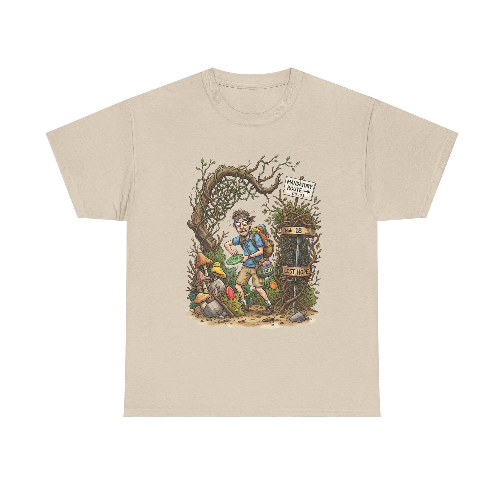 Disc Golf Graphic Tee — "Lost But Loving It" Outdoor Adventure T-Shirt