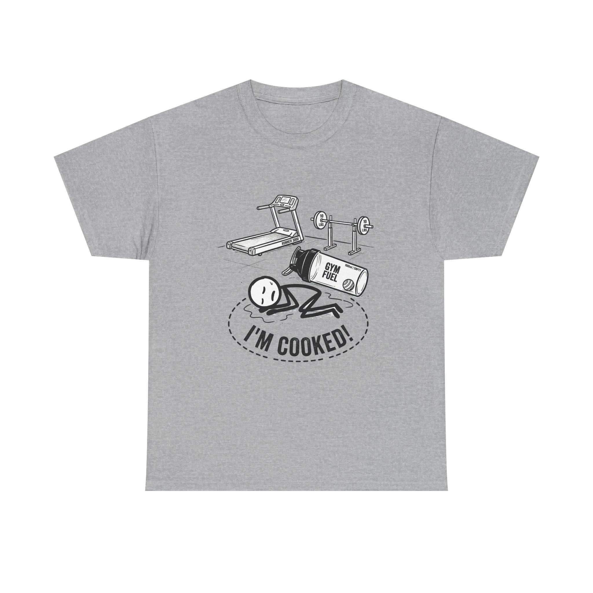 Fitness Humor T‑Shirt — "I'm Cooked!" Workout Exhaustion Tee