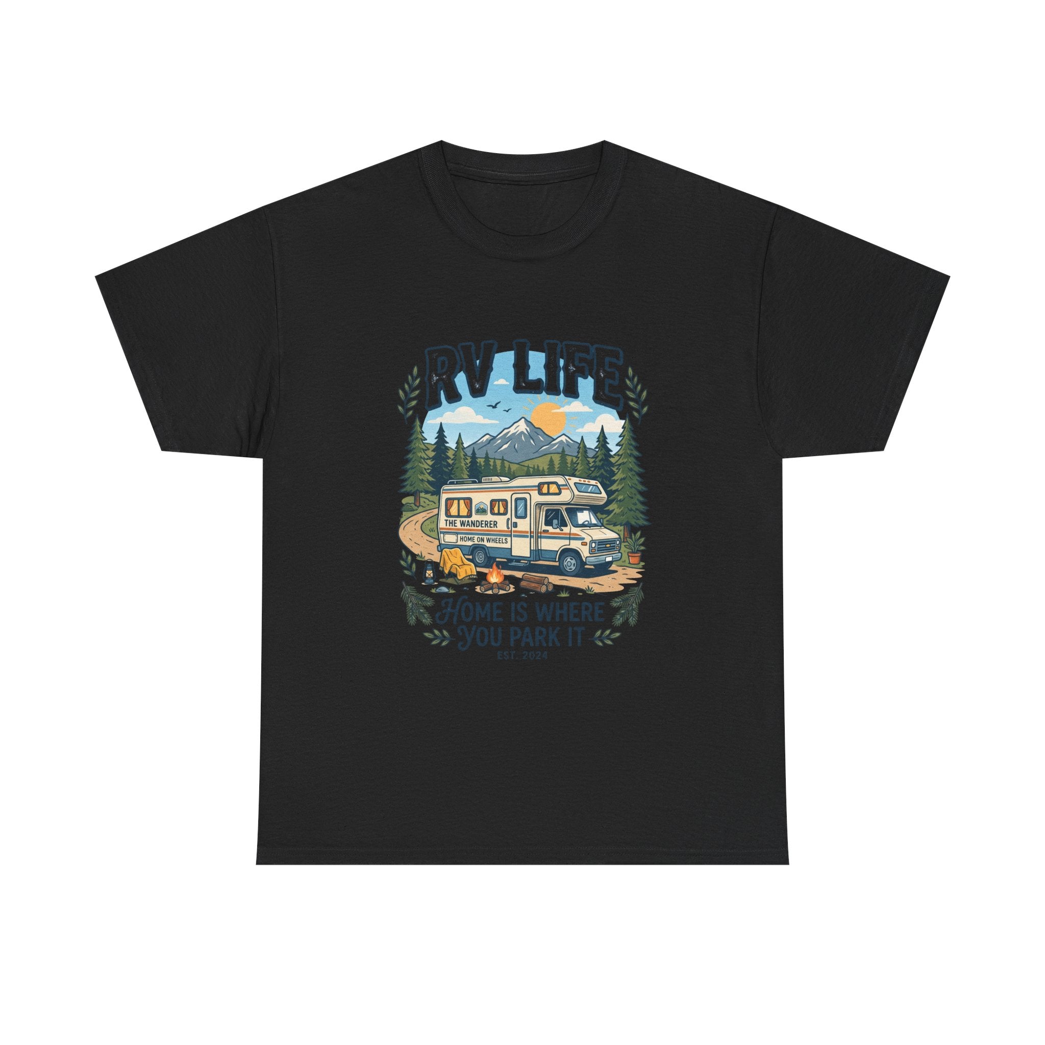 RV Life T-Shirt – “Home Is Where You Park It” Camper Tee for RVing & Outdoor Lovers
