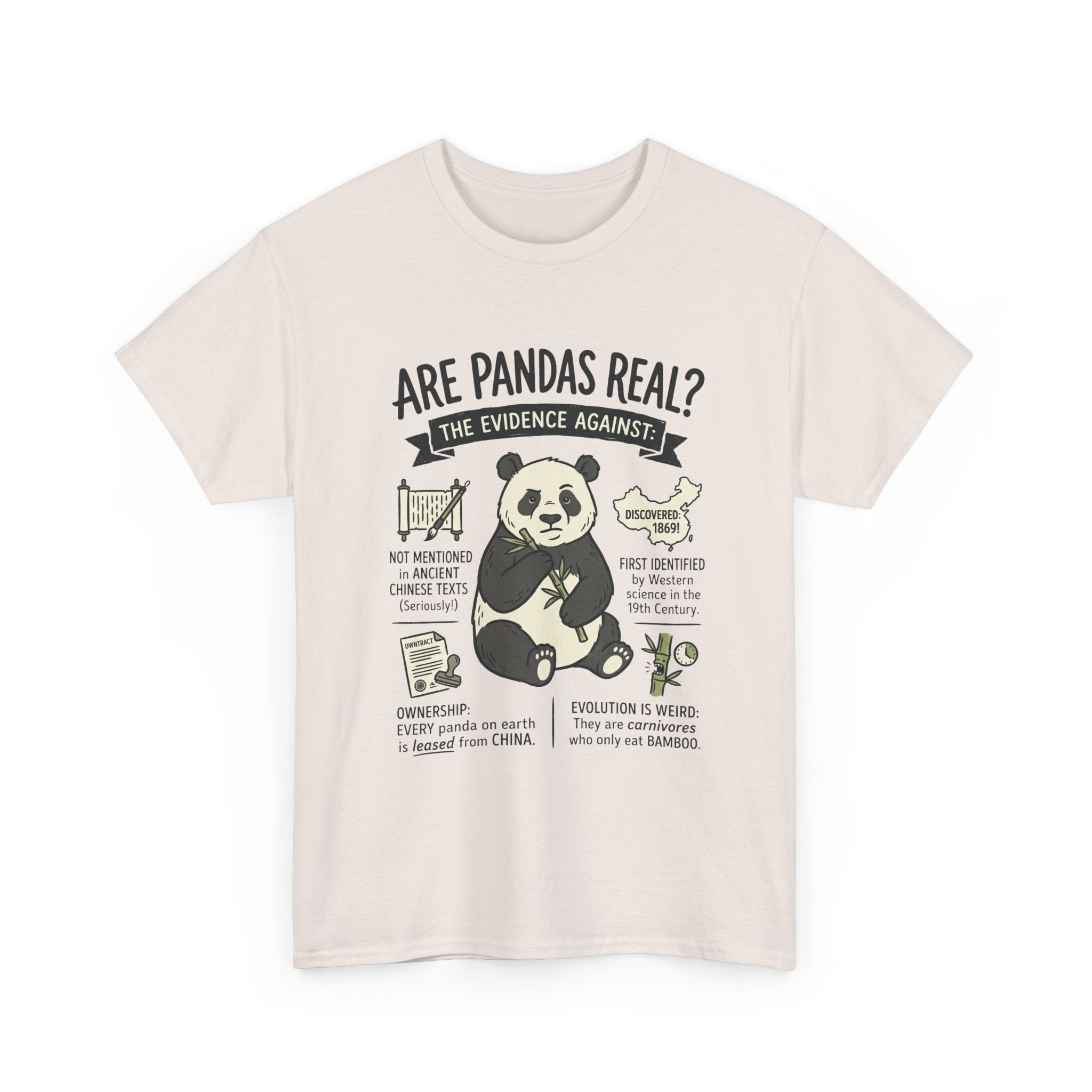 Are Pandas Real? Graphic Tee — Funny Panda Infographic T-Shirt