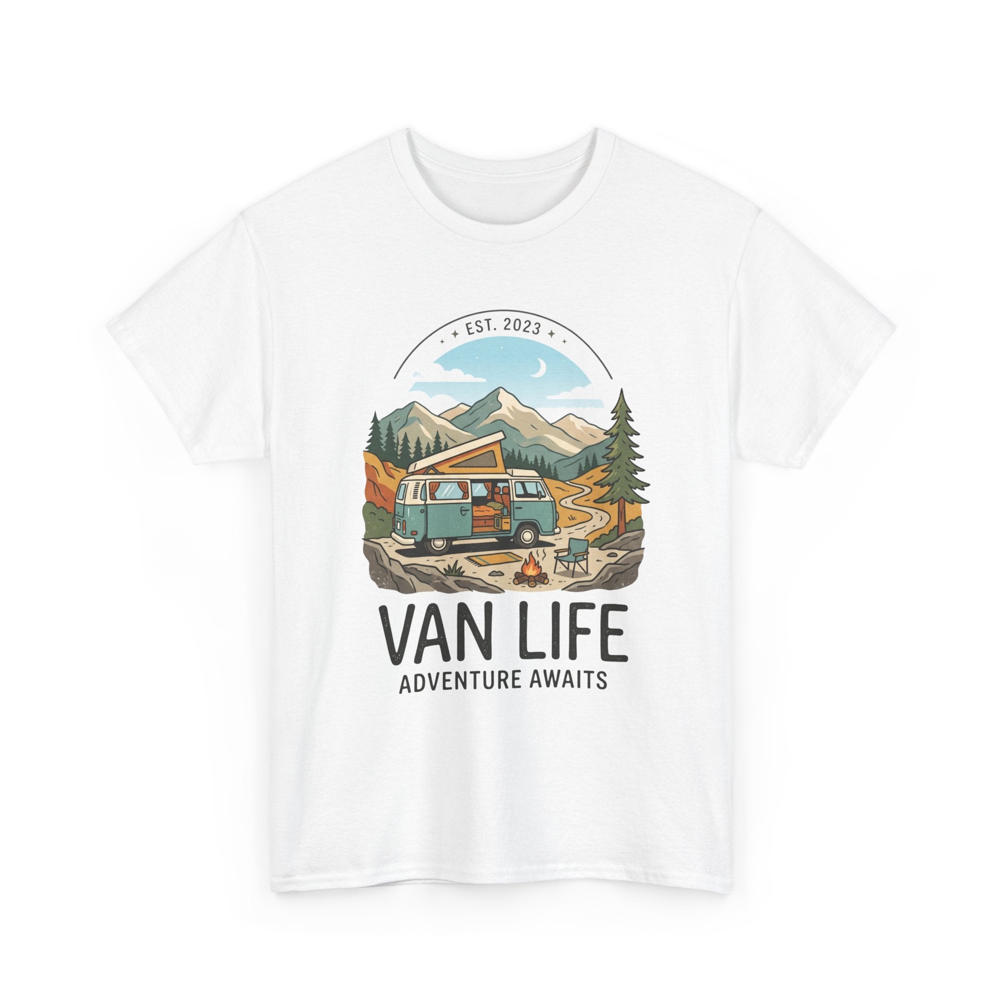 Van Life Adventure Awaits Unisex Heavy Cotton Tee