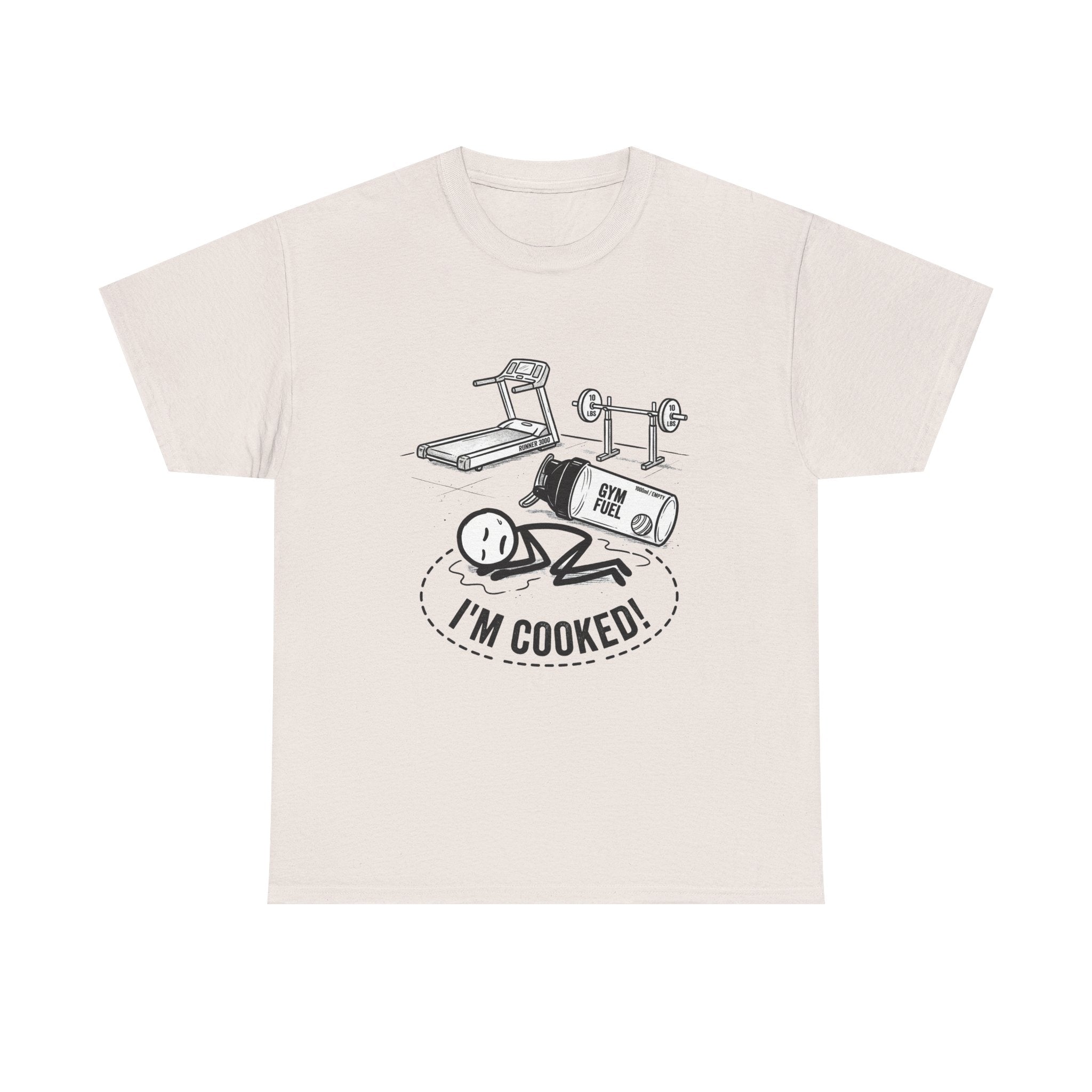 Fitness Humor T‑Shirt — "I'm Cooked!" Workout Exhaustion Tee