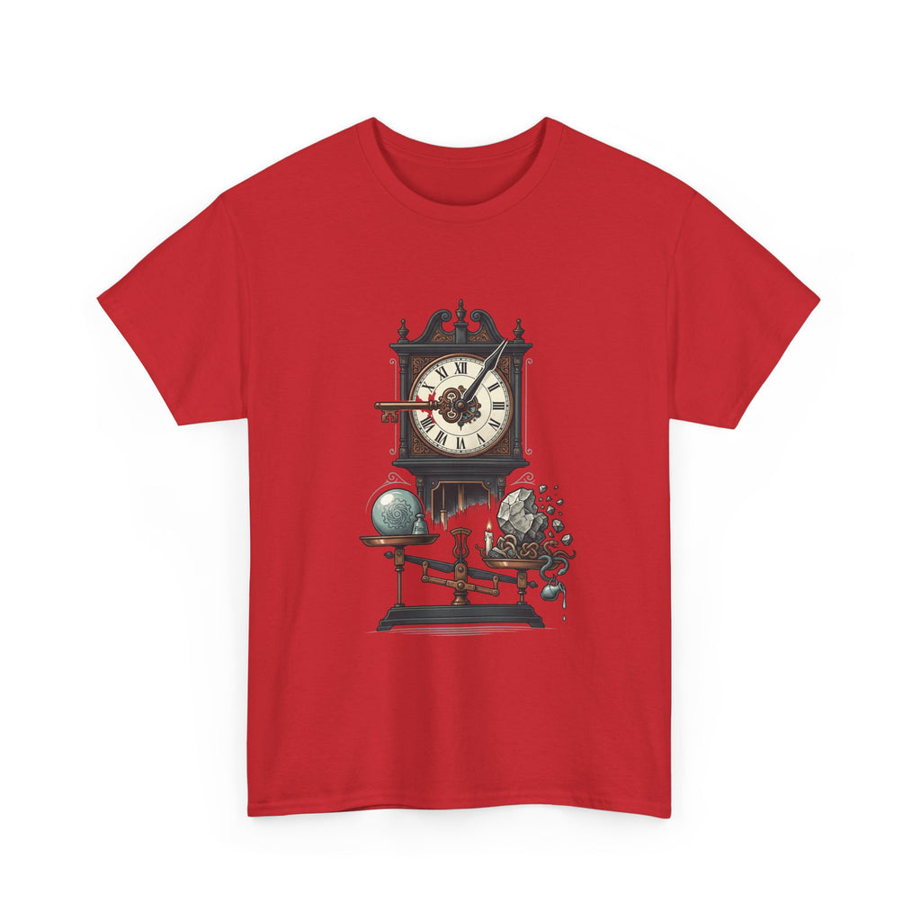 Vintage Clock & Globe Tee — Steampunk Timekeeper Graphic T-Shirt