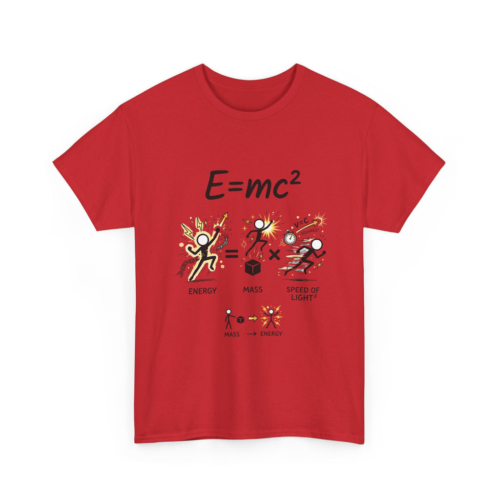 E=mc Illustrated Science T-Shirt — Funny Energy Mass Speed of Light Tee