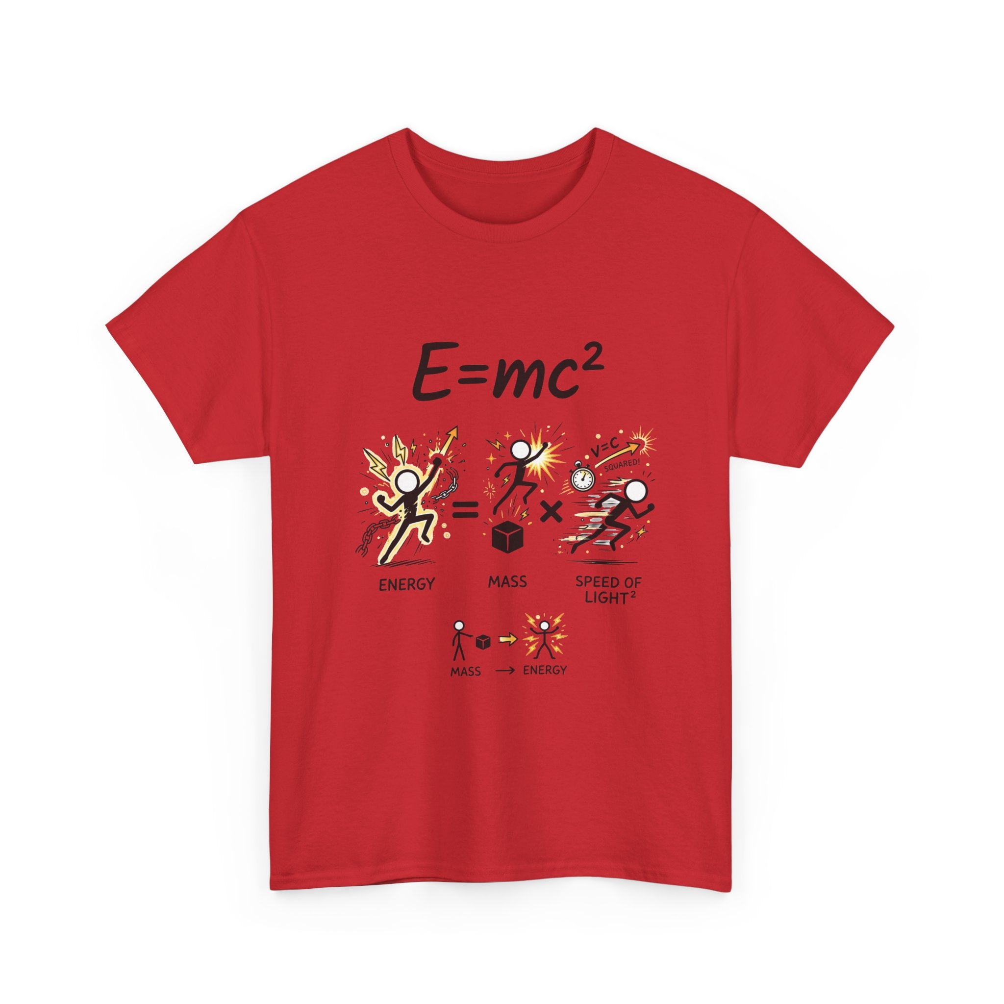 E=mc Illustrated Science T-Shirt — Funny Energy Mass Speed of Light Tee