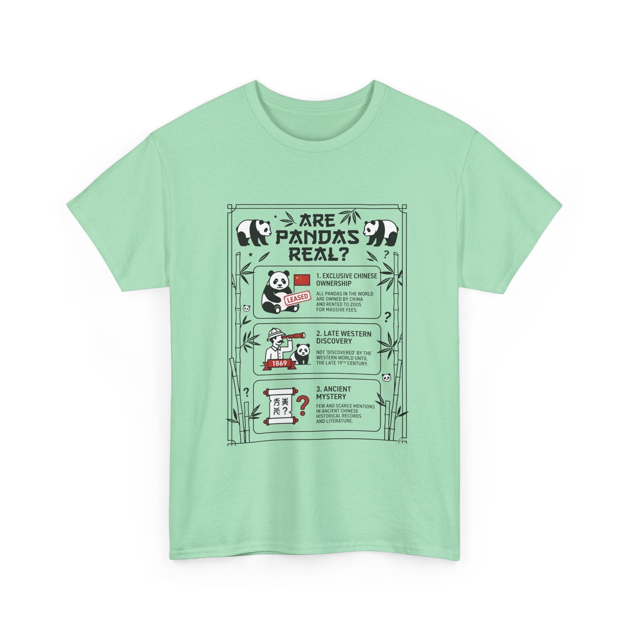 Are Pandas Real? Illustrated Infographic Tee - Funny Panda Facts T-Shirt